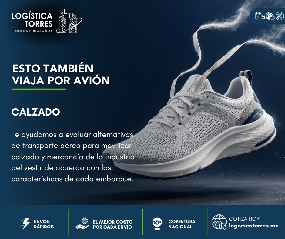 ✈️ ESTO TAMBIÉN VIAJA POR AVIÓN, ¡CALZADO! 👟
Antes de llegar a un aparador, una tienda o directamente a un cliente, un par de zapatos también puede recorrer cientos de kilómetros por aire.
Fabricantes, distribuidores y comercios necesitan mantener inventarios, abastecer puntos de venta y responder a la demanda en diferentes ciudades.
Y ahí, la logística forma parte del camino.
En Logística Torres te ayudamos a evaluar alternativas de transporte aéreo para movilizar calzado y mercancía de la industria del vestir de acuerdo con las características de cada embarque.
👟 Calzado y accesorios
📦 Mercancía para distribución
🏪 Abastecimiento de puntos de venta
✈️ Alternativas de transporte aéreo
📍 Diferentes destinos nacionales
Desde unas cuantas cajas hasta operaciones recurrentes, conocer el peso, dimensiones, cantidad de piezas, origen y destino nos permite revisar las opciones disponibles para tu mercancía.
Porque antes de caminar por una nueva ciudad…
también tuvo que llegar hasta ella.
📩 ¿Tienes calzado por enviar? Compártenos los datos de tu embarque y nuestro equipo te orientará.
.
.
.
.
#LogísticaTorres #EstoTambiénViajaPorAvión #CargaAérea #Calzado #Logística #Distribución #TransporteAéreo #Mercancías #México #tucargasegura #tucargasegurayatiempo #logistica #volariscargo #logisticaytransporte #SomosLogisticaTorres #enviosnacionales