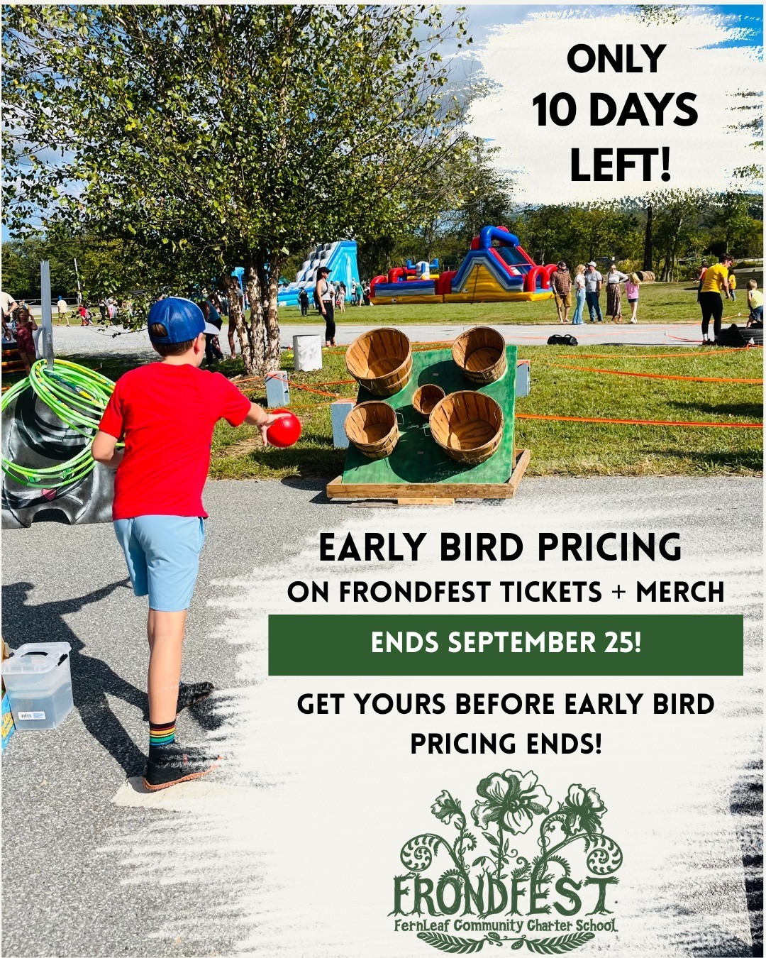 Only 10 days left to grab Early Bird pricing for FrondFest!
Early Bird pricing on FrondFest tickets AND merch ends September 25!
🎟️ Tickets are just $10
👕 FrondFest T-shirts + hoodies
Find both links in our bio to purchase your tickets and shop FrondFest merch!
Grab yours and get ready to FrondFest with us! We can’t wait to see everyone on October 3!