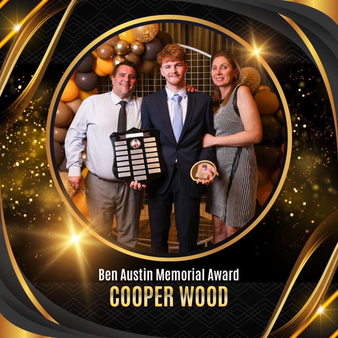 2026 BEN AUSTIN MEMORIAL AWARD
Awarded to the player whose performance and behaviour best reflects the spirit of Ben Austin
Love of the Game
Demonstrates enjoyment and enthusiasm while playing
Brings positive energy to the team on the day
Plays with Heart & Effort
Gives 100% effort throughout the game
Plays with a positive attitude and visible enjoyment
Shows determination and never gives up
Team Spirit & Support
Encourages and supports teammates
Celebrates othersโ efforts and contributions
Respect & Sportsmanship
Demonstrates respect to coaches, umpires, officials, and opponents
Displays fair play at all times
2026 winner - COOPER WOOD
Congratulations Cooper on encapsulating the spirit of Ben in your footy this season, a deserved winner.
๐๏ธ๐ก๐ค๐ก๐ค
BEN AUSTIN
136 GAMES
FOREVER #1
๐ก๐ค๐ก๐ค๐๏ธ