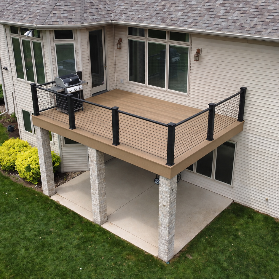 WWYP? (Which Would You Pick?) The color combos that Trex Decking offers are endless. Would you choose any of these for this elevated, simple Trex deck?