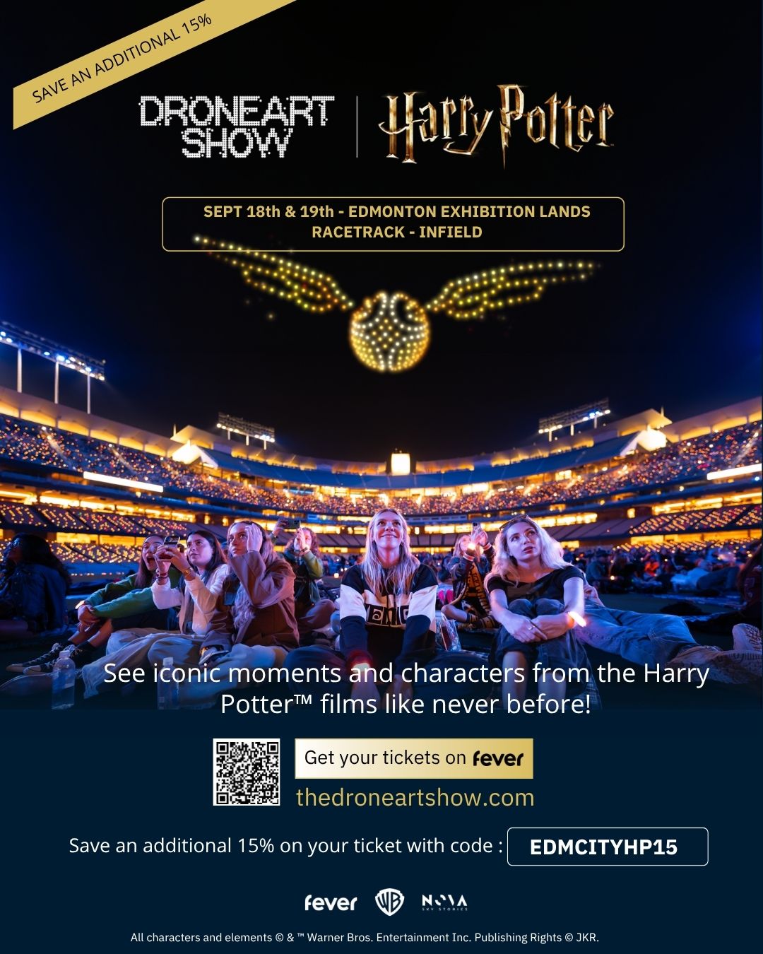 ✨ Bellevue neighbours — we've got something magical for you. Literally.
The DroneArt Show: Harry Potter™ is coming to Edmonton Exhibition Lands this weekend and as a Bellevue Community League member, you get 15% off tickets with our exclusive discount code! 🧙🪄
Imagine 1,200 illuminated drones lighting up the night sky in perfect sync with the iconic Harry Potter™ film soundtracks — plus a live electric violinist on stage bringing it all to life. It's a 60-minute outdoor spectacle that's truly unlike anything you've seen before. All ages welcome, and kids under 3 get in free.
🎟️ Use code EDMCITYHP15 at checkout for 15% off
📅 September 18 & 19
⏰ Shows at 8:30 PM (Gates open 2 hours before showtime - arrive early for the best spot!)
📍 Edmonton Exhibition Lands Racetrack Infield
🛒 Tickets at feverup.com/immersive/702551
Grab your tickets before they're gone — this one is going to sell out. 🌟