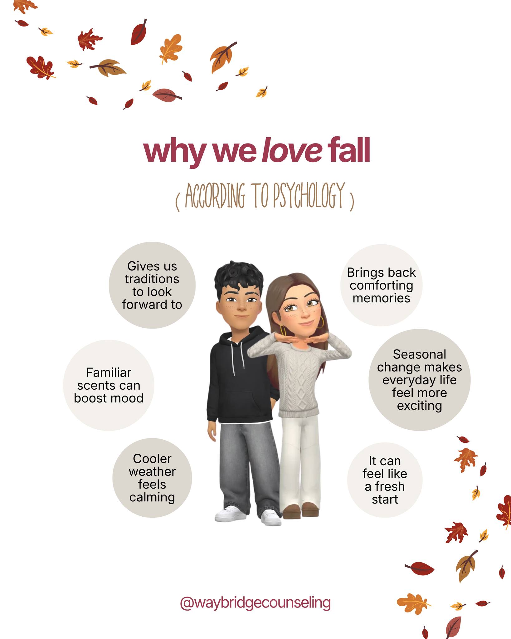 Fall has a way of making everything feel a little more comforting. 🍂 From familiar scents and traditions to cooler weather and changing routines, there are actually a few psychological reasons this season can feel so good. Which part of fall do you look forward to most?
#firstdayoffall
