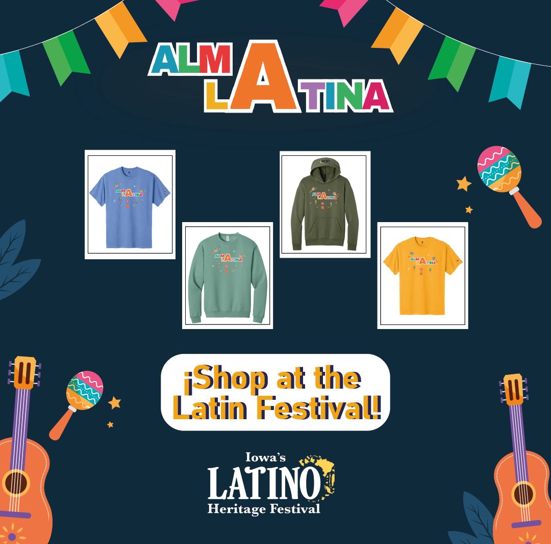 Get your exclusive 2026 Latino Festival t-shirts. Every purchase helps open doors for the next generation. A portion of each sale goes directly toward scholarships supporting outstanding Latino youth in our community. ❤️
By buying one at our Latino Festival, you’re not just getting a fantastic product—you’re investing in education, culture, and the future of the Iowa Latino Heritage Festival. 🥳
Your support makes a real difference, and we sincerely appreciate it. 🙌🏼