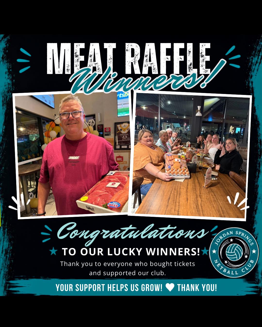 Congratulations to the lucky winners of our final meat trays for the season.
Thank you to everyone that has supported us this year.