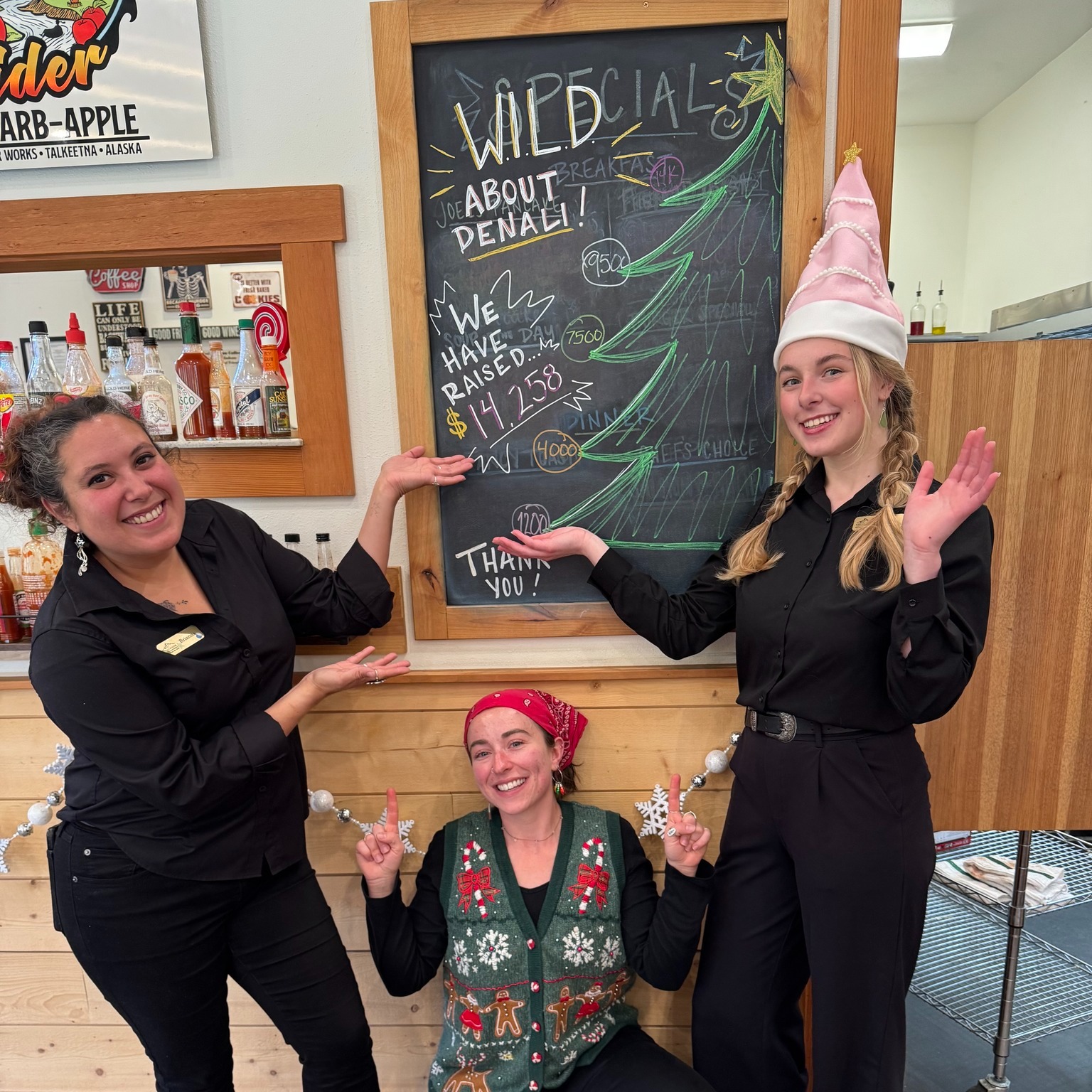 As we wrap up another incredible season we are feeling incredibly humbled and grateful. ❤️
Once again, our staff, guests, friends, neighbors, and this amazing Denali community showed up in a BIG way for our annual W.I.L.D. About Denali Brunch Fundraiser. Thanks to your generosity, together we raised a whopping $14,258 to help bring people with physical or developmental challenges into the backcountry of Denali!
We are honored to partner with the Denali Education Center and Challenge Alaska and, alongside our amazing staff, guests, and community, help fund a program that gives people the opportunity to experience the wild and beautiful backcountry of Denali. It is truly an honor to be a small part of something that means so much.
A huge thank you to our incredible staff who donated their time and worked so hard to make the brunch happen. And to everyone who came through our doors, enjoyed a meal, left a generous tip, donated, or simply helped spread the word, you made this possible.
What a wonderful way to close out our season. We are so thankful for the people we work beside, the guests we have the privilege of welcoming, and the community we get to call home.
We love what we do, and most of all, we love the people who make it so much fun.
Thank you for an amazing season and for helping us send it out on such a high note! We look forward to welcome back May 14th, 2027!! XOXOXO
