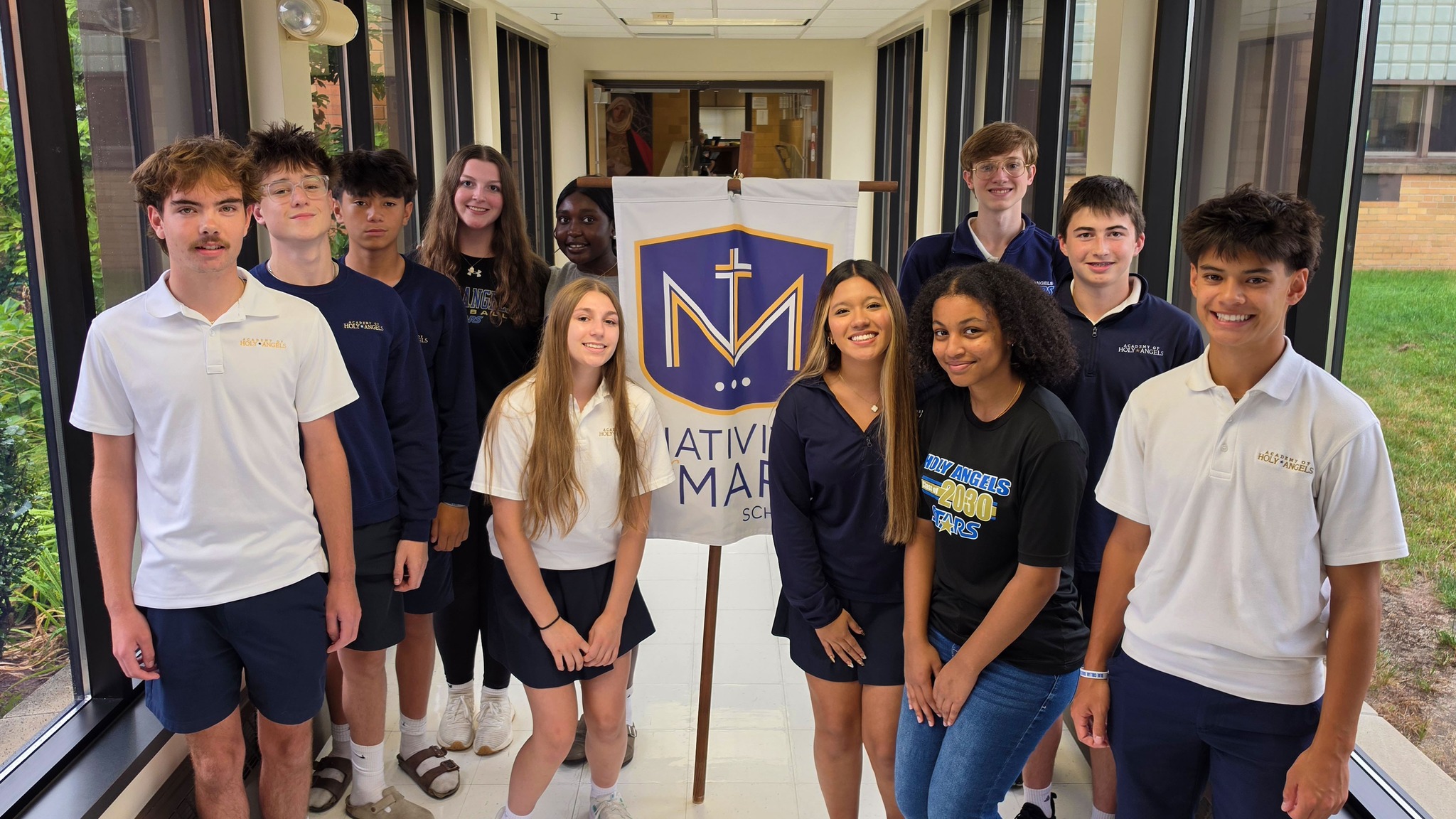 What a gift for our 8th grade students! Today, seven Catholic high schools visited Nativity to help our students explore their options for next year.
Thank you to everyone who came to visit, and thank you, Academy of Holy Angels, for sharing this great photo of our Nativity alumni!
#NativityofMarySchool #AlumniVisit #CatholicEducation #HighSchoolOptions