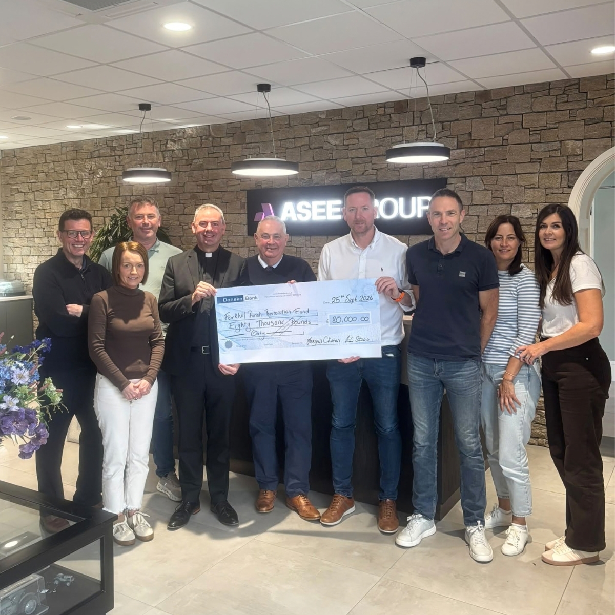 💜 Together, We Made a Difference 💜
Today, we were incredibly proud to present a cheque for £80,000 to Fr Emlyn, Parish Priest of Forkhill Parish.
This remarkable achievement would not have been possible without the kindness, generosity, dedication, and support of so many people. From those who donated, sponsored, volunteered, attended the event, bought raffle tickets, offered services, spread the word, and encouraged others to get involved, every contribution played a part in reaching this incredible total.
On behalf of everyone at ASEE Group, we would like to extend our heartfelt gratitude to every single person who supported this fundraising journey. Your generosity has demonstrated the true power of community and what can be achieved when people come together for a common cause.
To our staff, families, friends, customers, suppliers, local businesses, volunteers, and supporters, thank you for giving your time, resources, energy, and encouragement. The success of this initiative is a reflection of the compassion and community spirit that exists across our county.
A special thank you to everyone who worked tirelessly behind the scenes to organise the event, coordinate fundraising activities, and support the many initiatives that helped us reach this milestone.
We are truly humbled by the support shown and proud to play a small part in helping such an important community project.
£80,000 raised. Countless acts of kindness. One incredible community.
Thank you all. 💜
#ASEEGroup #CommunitySpirit #MakingADifference #ThankYou #ForkhillParish #TogetherWeCan #CommunitySupport #Gratitude #GivingBack