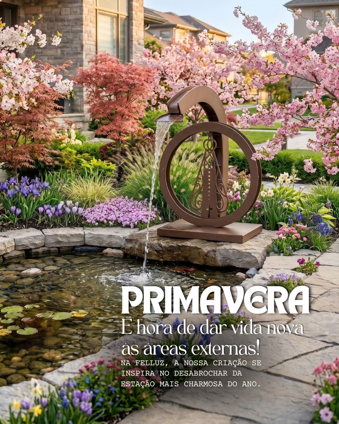 A estação mais bonita do ano merece ser vista sob a luz certa. 🌸✨
A primavera está chegando, e com ela o convite para aproveitar os dias mais longos e as noites mais agradáveis no jardim. É hora de dar vida nova às áreas externas!
A primavera chega para acender as cores e renovar os nossos ambientes.
Na Felluz, a nossa criação se inspira no desabrochar da estação mais charmosa do ano. Desenhamos luminárias que valorizam a luz natural, destacam a beleza das plantas e trazem o frescor e o aconchego que a sua casa merece para os dias mais longos e floridos.
Deixe a primavera entrar e iluminar o seu espaço! 🌿💡🌷