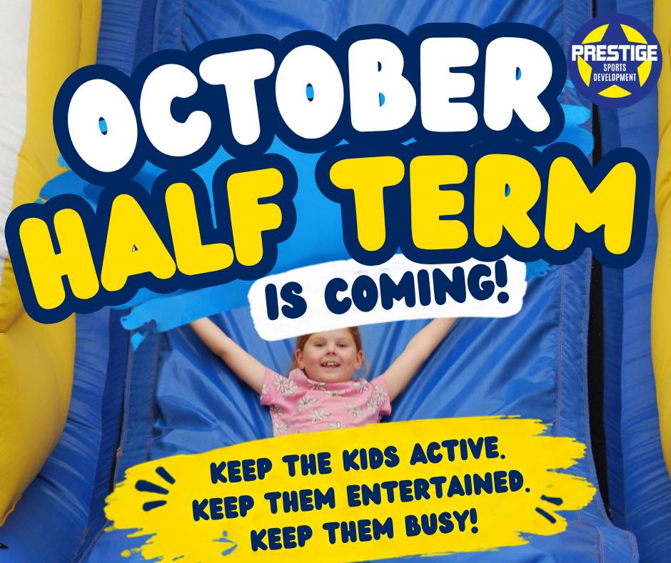 🎃 OCTOBER HALF TERM IS COMING! 🎃
Our Prestige Mega Activity Camps are back this October half term, giving children the chance to stay active, make new friends and enjoy a whole week packed with exciting activities!
- Ages 5–12
- Monday 26th – Friday 30th October
- 9:00am–3:30pm
- Early drop-off available from 8:15am & late pick up at selected venues
📍 Haverhill | Dullingham | Linton | Soham | Great Yeldham | Sudbury
Whether your child is sporty, creative, adventurous or just loves having fun with their friends, Prestige Camp has something for them!
🎟️ Spaces are available to book now!
👉 www.prestigesportsdevelopment.com
Don’t leave it until the last minute — get October half term sorted at out early bird pricing! Pricing changes on 2nd October.
🔵🌟