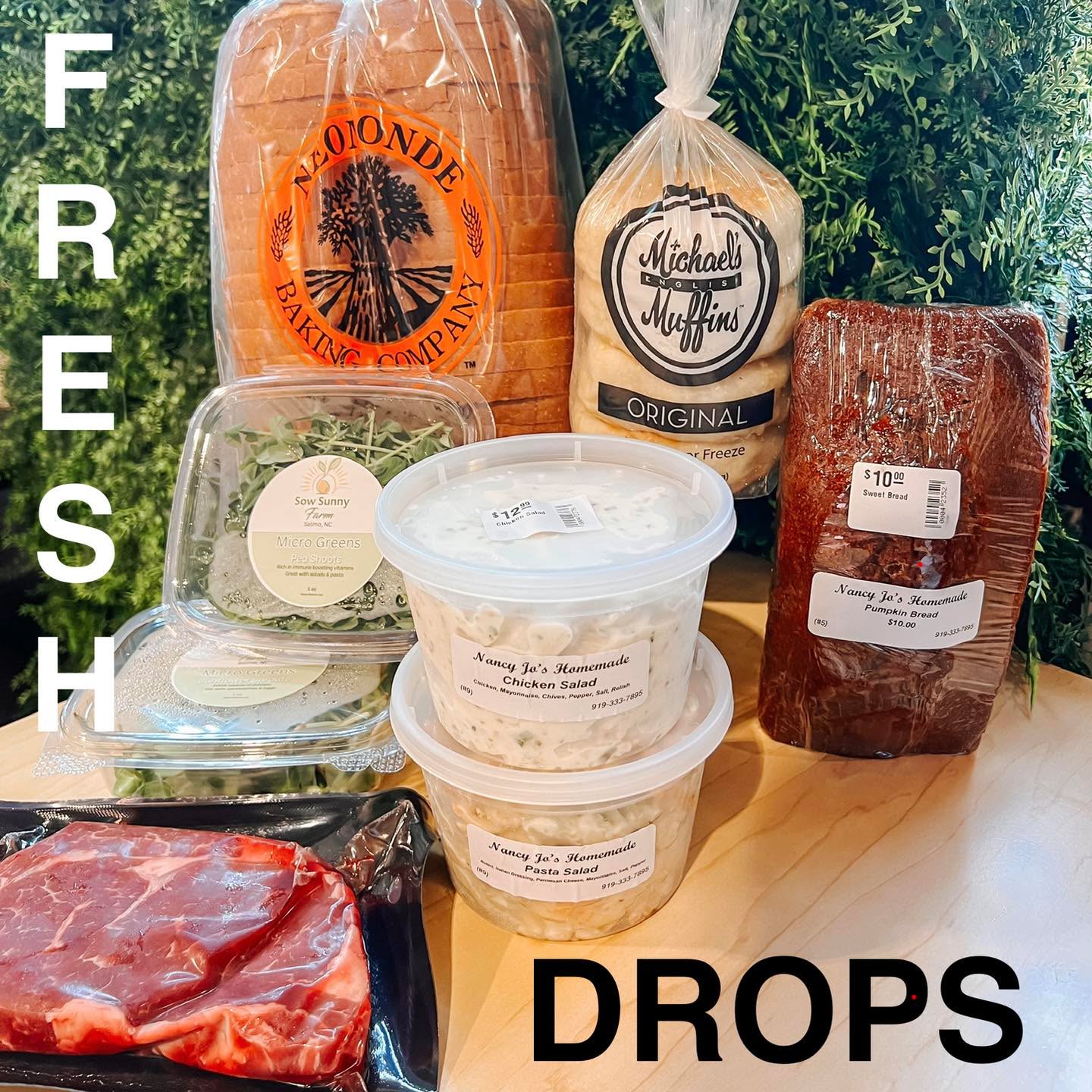 Breakfast, lunch or dinner, our local makers, bakers and farmers have you covered!
English Muffins michaelsenglishmuffins
Artisan Breads neomondemediterranean
Microgreens sow_sunny_farm
Chicken Salad, Pasta Salad & Sweet Breads nancyjoshomemade
Steaks, Pork Chops and Ground Beef Five J's Farm
This weekend is looking delicious! 🤤