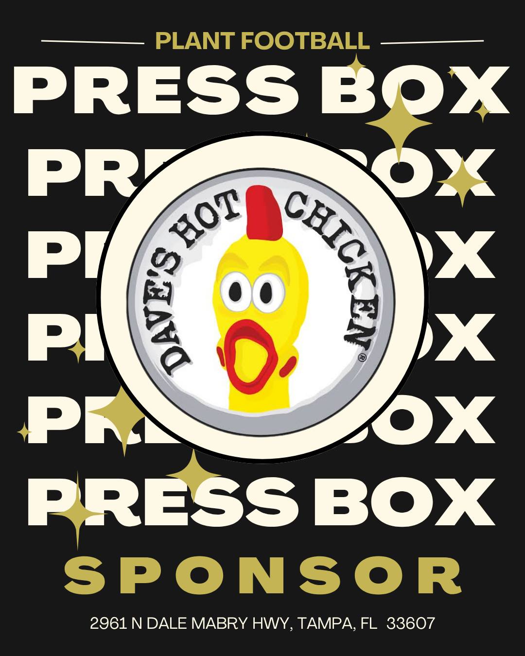 We’re proud to have Dave’s Hot Chicken as our official Press Box Snack Sponsor this season! Whether you like it Mild, Medium, Hot, or EXTRA HOT, Dave’s brings the heat every time. Visit them at 2961 N Dale Mabry Hwy or online at daveshotchicken.com
#plantpantherpartner