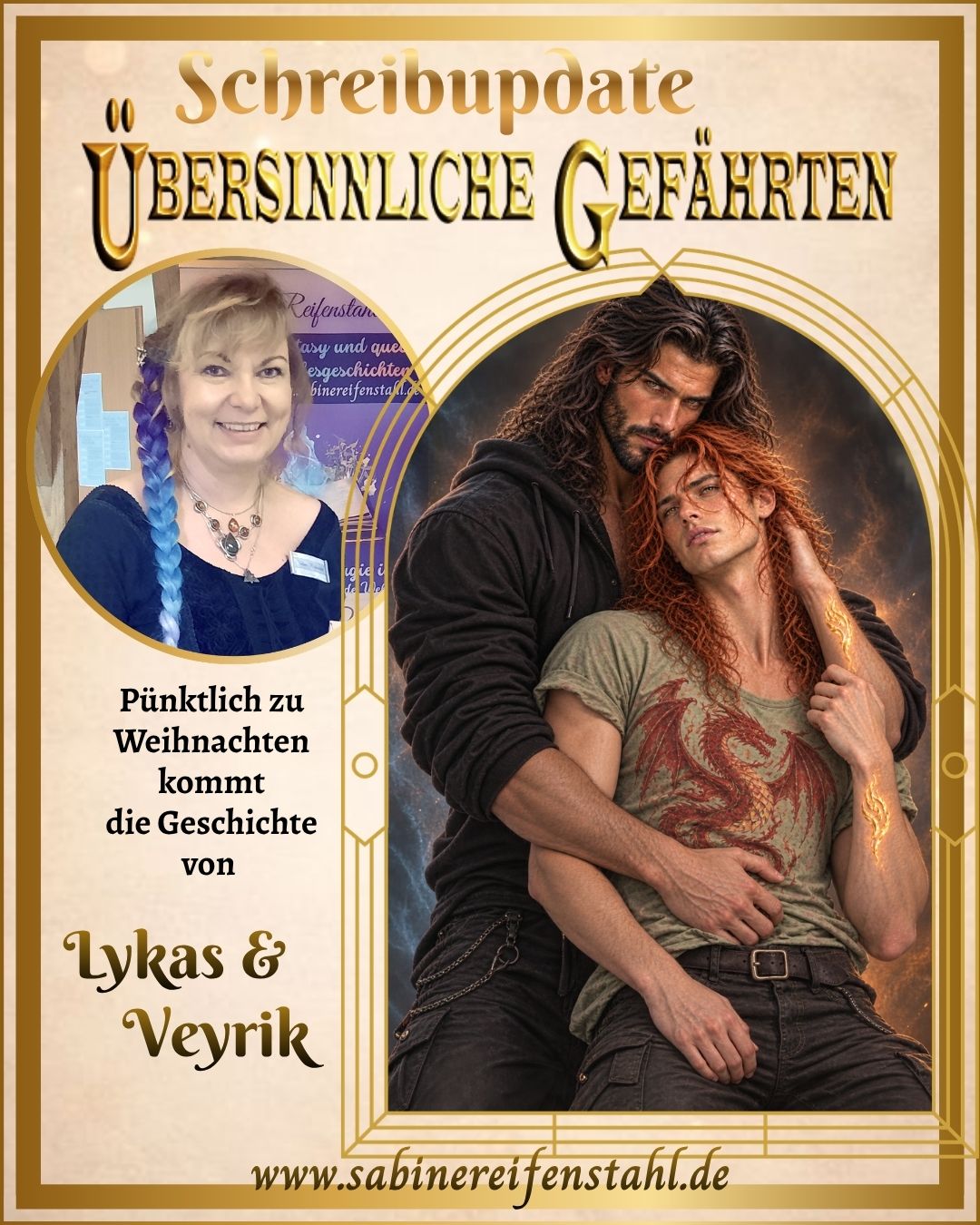 Ein Drache. Ein Werwolf. Und eine Geschichte, die längst darauf gewartet hat, erzählt zu werden.
Vor Weihnachten geht es zurück in die Welt von „Übersinnliche Gefährten“.
Wer „Winterwaldrefugium“ gelesen hat, kennt Veyrik und Lykas bereits.
Veyrik ist das Nesthäkchen von Valkan, dem letzten reinrassigen Drachen, und Fenja, die einst ein Mensch war. Er sehnt sich nach jemandem, der sein Herzfeuer entfacht. Stattdessen soll er ein Monster bewachen, das sich selbst nicht traut.
Lykas schleppt einen Fluch mit sich herum, den sein Vater, König Lykaon von Arkadien, verursacht hat. Einst stellte er Zeus auf die Probe und servierte ihm Menschenfleisch. Zur Strafe wurden er und seine Söhne verflucht, als Ungeheuer nach außen hin so scheußlich auszusehen, wie ihr Inneres ist. Als Lykaoniden könnten sie als Ursprung der Werwolflegenden gelten.
Lykas war nicht einmal dabei, dennoch traf ihn die Strafe ebenfalls. Er hasst alles an sich. Sein Fell. Seine Gestalt. Das Wesen, das in ihm steckt.
Vor Weihnachten wird es also noch einmal magisch, wild und ziemlich haarig. 🐉🐺
Parallel schreibe ich an meiner Geschichte über Phaidros und Leonidas weiter, zwei Jungen aus verfeindeten Poleis, die euch ins antike Griechenland entführen werden.
Welche Geschichte würdet ihr zuerst aufschlagen? Urban Fantasy mit einem schwermütigen Werwolf und einem Drachenwandler oder einen historischen Roman?
#ÜbersinnlicheGefährten #Winterwaldrefugium #SabineReifenstahl #GayRomance
