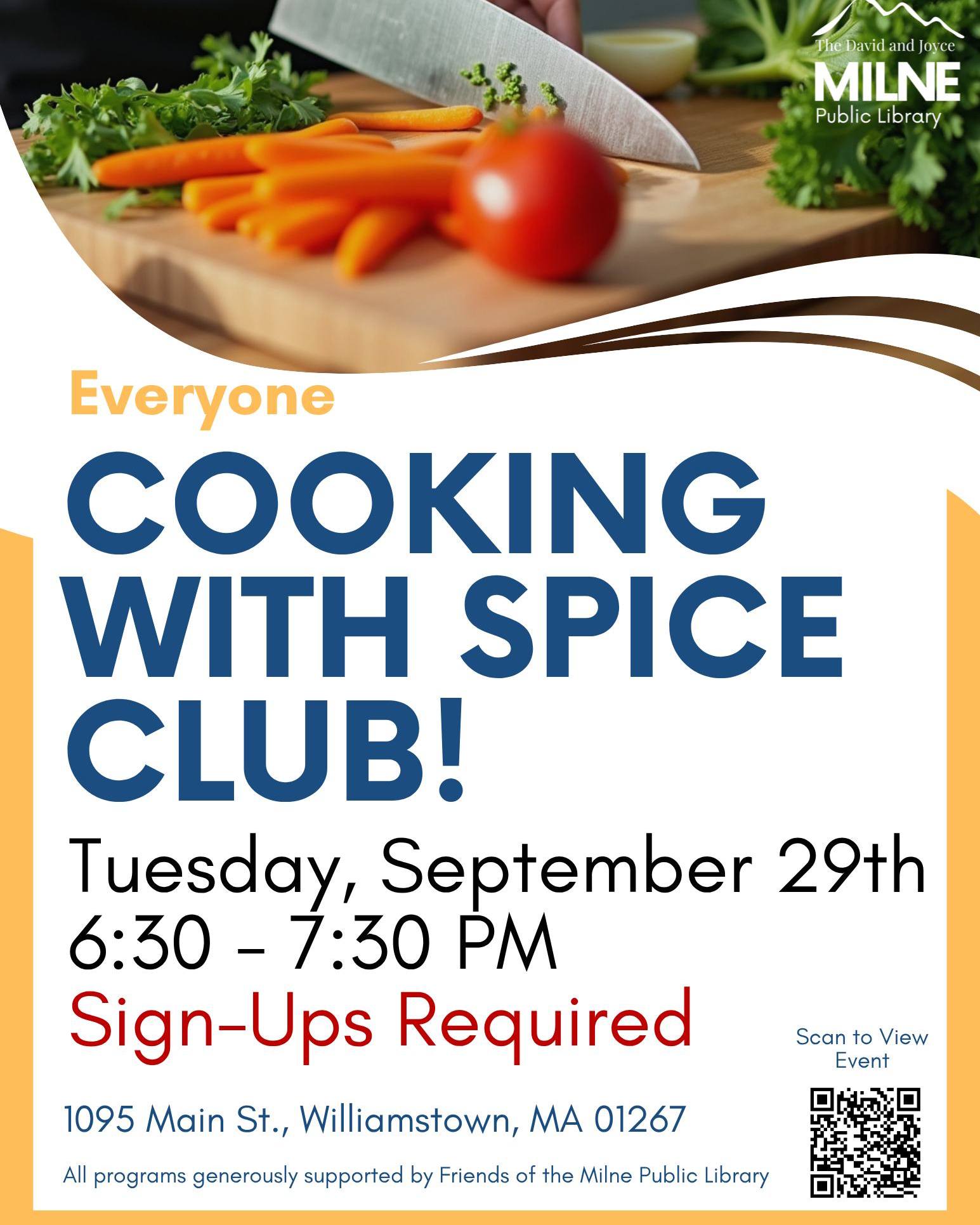 Join us for another Cooking with Spice Club Tuesday, September 29th at 6:30 p.m.!
In this program, we'll be cooking a recipe from Budget Bytes that includes our spice of the month (and upcoming month) from Spice Club. You'll be experiencing a cooking demo that gives you tips and tricks for cooking up these tasty meals. Then. you'll be able to try it!
For this recipe, we will be using thyme to make Tuscan White Bean Pasta. Please register below to secure your spot.
https://milne.librarycalendar.com/event/cooking-spice-club-6868