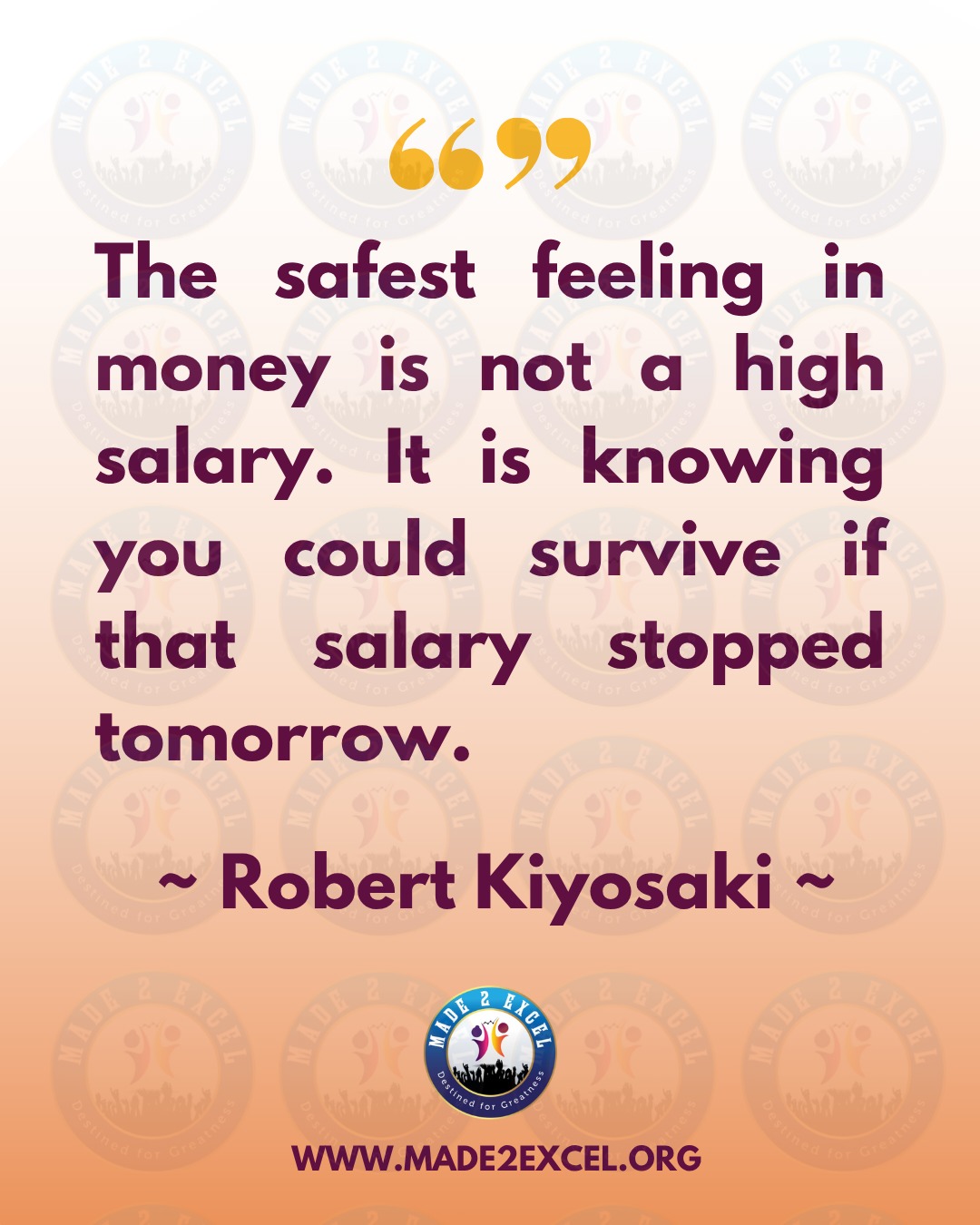 💰 “The safest feeling in money is not a high salary. It is knowing you could survive if that salary stopped tomorrow.”
— Robert Kiyosaki
A big paycheck doesn’t automatically mean financial security. True financial confidence comes from knowing how to manage, save, and grow your money—and being prepared for the unexpected. 🧠💵
For young people especially, building financial security starts long before you earn a six-figure salary. Start with the basics:
📚 Learn how money works.
💳 Spend with intention.
💰 Build an emergency fund.
📈 Learn to invest.
💡 Develop valuable skills.
🚀 Create additional income opportunities.
The goal isn’t simply to make more money. It’s to build the knowledge and habits that give you greater choices and greater control over your future.
✨ Don’t wait until you earn more to start managing money wisely. Start with what you have, learn as you grow, and build a future that isn’t dependent on just one paycheck.
👉 Start learning. Start saving. Start building. Your financial future begins with the choices you make today!
Follow MADE2Excel for motivation, personal growth, business insights, financial literacy, and practical inspiration designed to help you become the best version of yourself.
#YouthEmpowerment #MoneyMindset #FinancialLiteracy #YoungEntrepreneurs #SmartMoneyMoves #BuildYourFuture #FinancialEducation #YouthInBusiness #WealthBuilding #StartYoung #FinancialIndependence #MADE2ExcelChicago