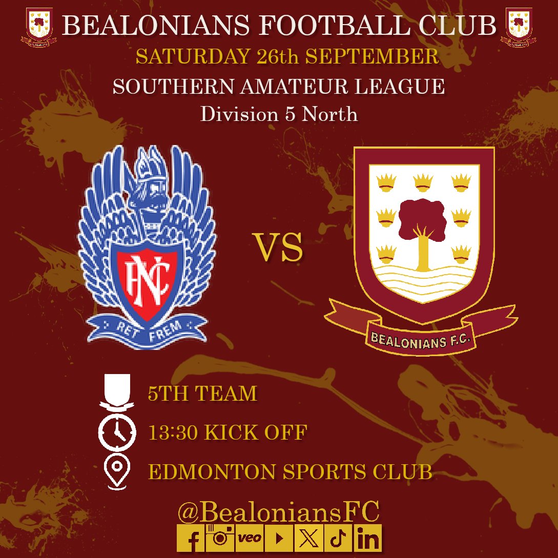 Our 5s fixture this weekend #BealsFC