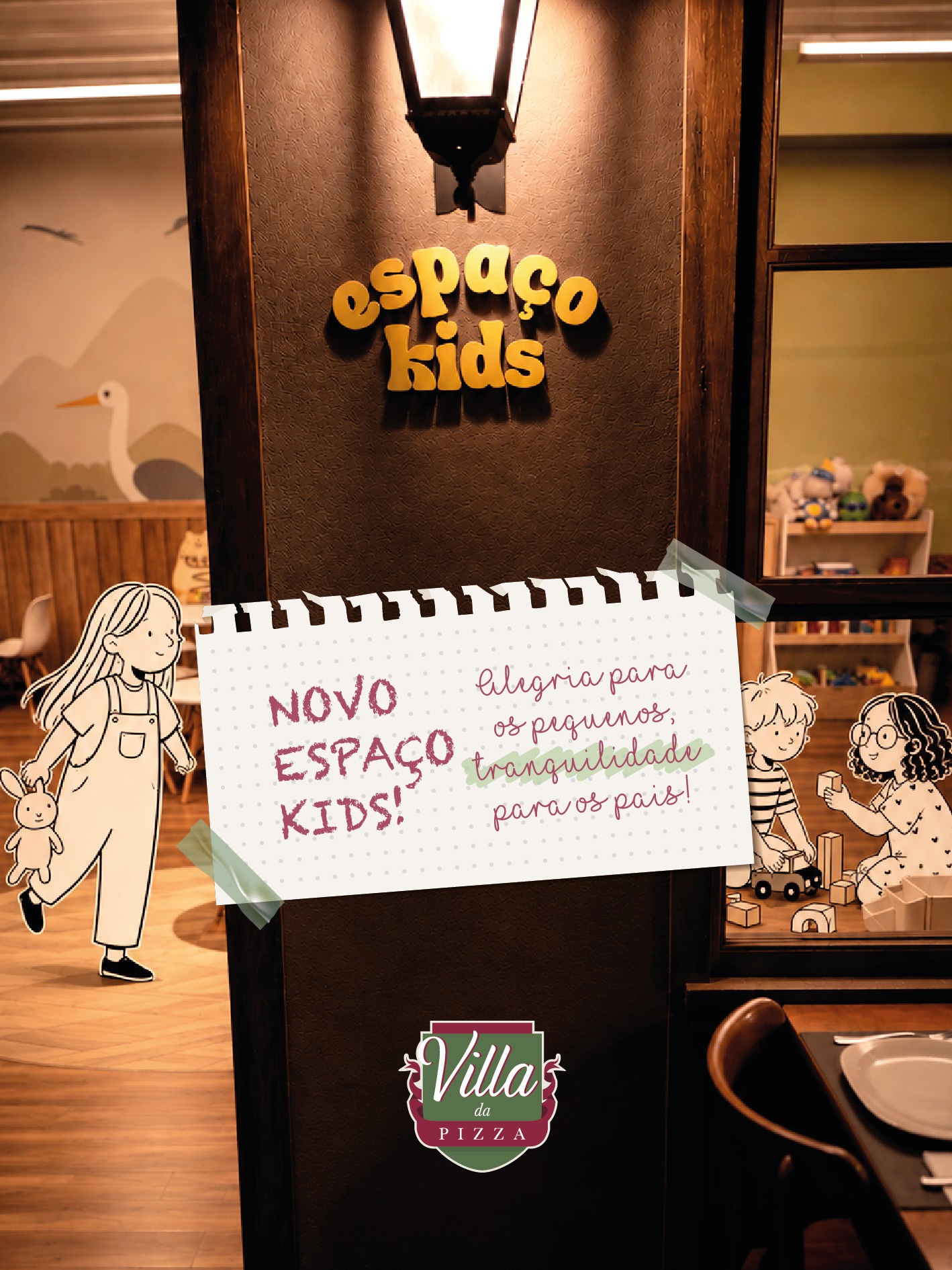 Espaço Kids Villa!
Enquanto os pequenos aproveitam cada momento de diversão, você curte a experiência com mais tranquilidade. Um espaço pensado para toda a família!