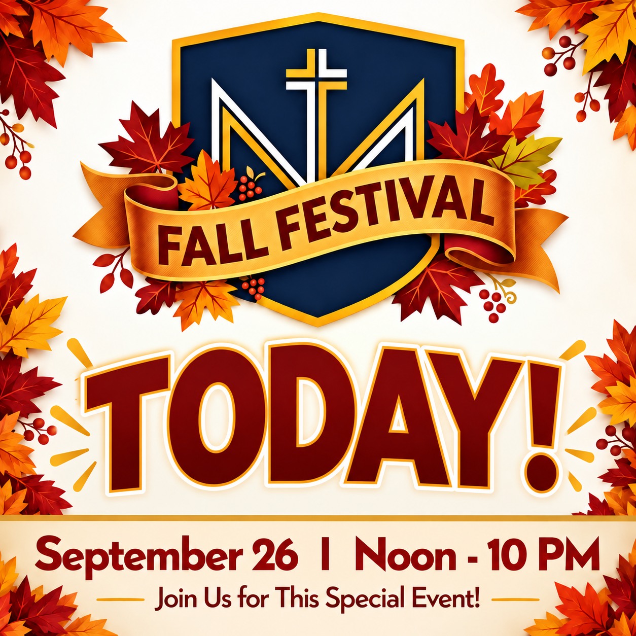 TODAY’S THE DAY! Join us for the Nativity Fall Festival today from Noon–10:00 PM! Food, fun, games, entertainment, and more!
☀️🌧️ Rain or shine – we’re on! Some activities will move indoors if needed.
👉 View the schedule of events: https://school.nativitybloomington.org/events/nativity-fall-festival
#NativityFallFestival #NativityofMary #JoinUs