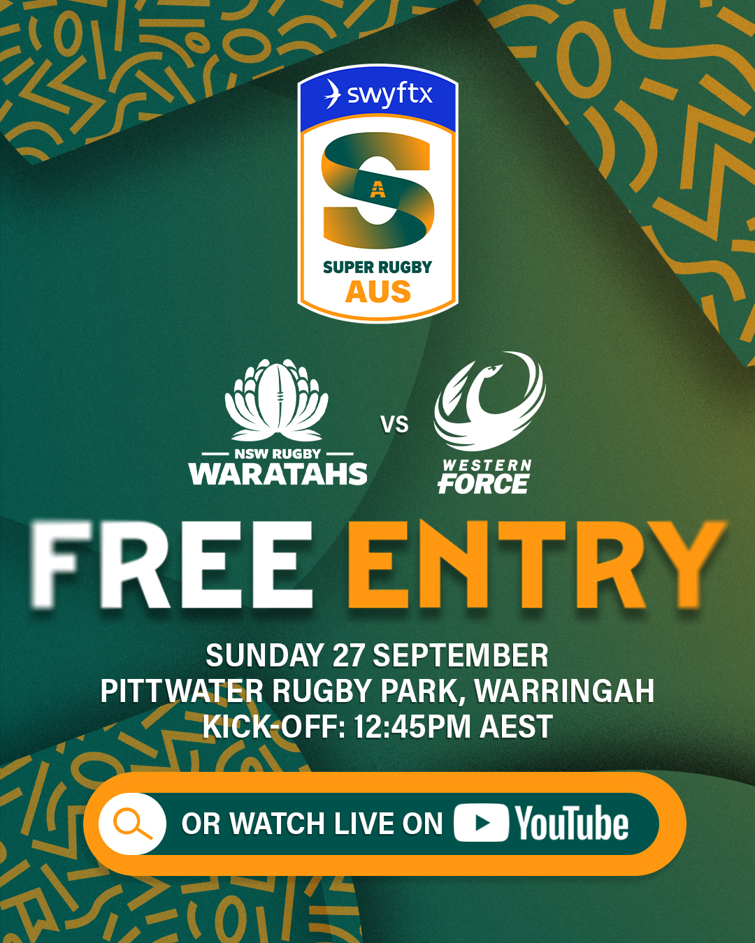 Crackin' Sunday of Rugby right here at home!!
Get down to Rat Park this weekend:
β° 12:45pm - NSW Waratahs SR AUS v Western Force SR AUS
β° 2:45pm - NSW Waratahs U19s v ACT Brumbies U19s
β° 5 :00pm - Pacifica Warriors v British & Irish Expats
ποΈ FREE Entry
π»Bars will be open
This Sunday, come down and cheer on our Rats boys as they take the field in every single game! ππ
@nswwaratahs @britishandirishexpatsrugby @pacific_warriors @friendsofwarringah @warringahhillbillies @warringahratsjuniors
