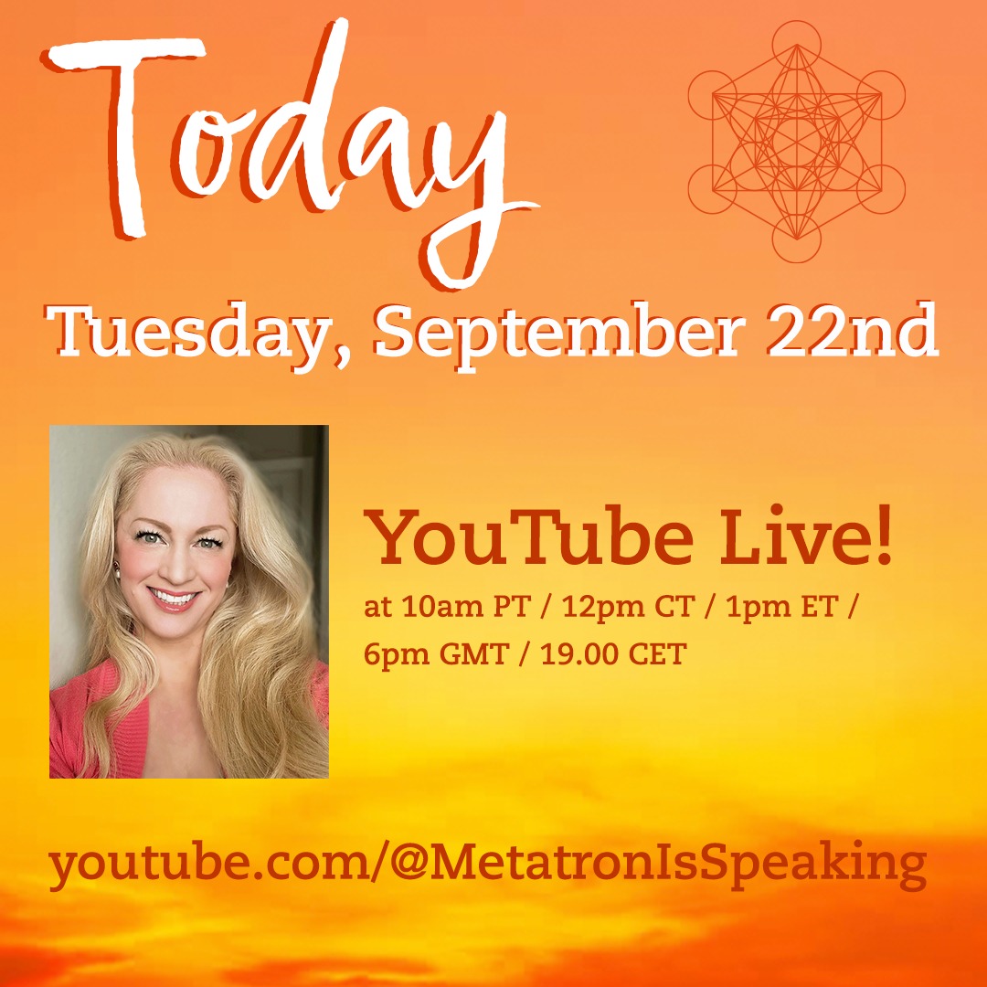 ✨Join Jennifer Live today, Tuesday September 22 to celebrate the Equinox ✨
10am PST / 12pm CST / 1pm EST / 6pm GMT / 19.00 CEST
https://www.youtube.com/watch?v=sW4PdBtxtks
___
💜 Find out how we can support your path:
https://www.orangelightenergy.com
🦋Are you looking for your Lightworker Tribe? Come check out our Patreon community:
https://www.patreon.com/OrangeLightEnergy
✨Come follow us on YouTube at
https://www.youtube.com/@MetatronIsSpeaking
https://www.youtube.com/@OrangeLightEnergy
🩷Come follow us on Medium at
https://medium.com/@Metatron.Is.Speaking
#orangelightenergy #metatron #equinox