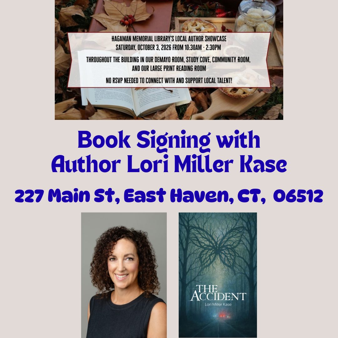 TOMORROW! Join #WoodhallPress #author @lorimillerkasewrites at a #booksigning for her #YAComingofAge #novel THE ACCIDENT.
#accident #ya #yafiction #comingofage #yacomingofage #teenreads #teenlit #tragedy #whodunit #mystery #mustread #fallrelease #authorevent