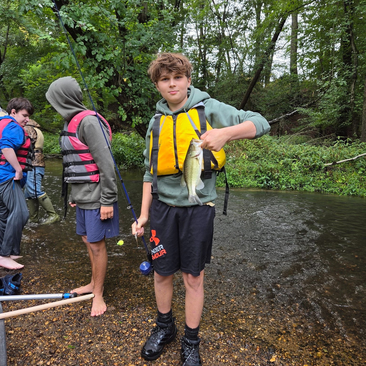 Last week students traveled to Tuckahoe State Park where they met Sultana staff, Zach, Marcus, and Joey for a paddle up the creek that feeds the lake. They traveled to the newly christened America Beach, a small gravel bar up the creek. 🎣🛶
Along the way, they saw a green heron, kingfishers, bald eagles, muskrat mounds, and several beaver lodges. They spent a couple hours at America beach seining for minnows and using them to fish. Students caught bluegills, largemouth bass, and a pickerel.
"A good time was had by all," Mr. Baker reported. There were a few wet kids on the way home, but for most it was worth it for the fishing and paddling experience.
Thank you, Sultana for a for a wonderful day on the water!