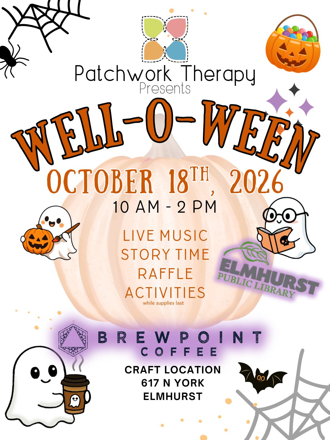 🧡 Costumes encouraged, good vibes required 🧡
Start planning those Well-O-Ween outfits! Whether you're going as a pumpkin, a ghost, or your favorite superhero — we want to see it.
Join us Sunday, October 18th | 10 AM – 2 PM
📍Brewpoint Craft Elmhurst Craft, 617 N York St, Elmhurst
Live music, storytime, raffles & family activities await. See you there! 🎃
#WellOWeen #CostumeParty #ElmhurstIL #patchworktherapy
#ElmhurstEvents #elmhurst #downersgrove