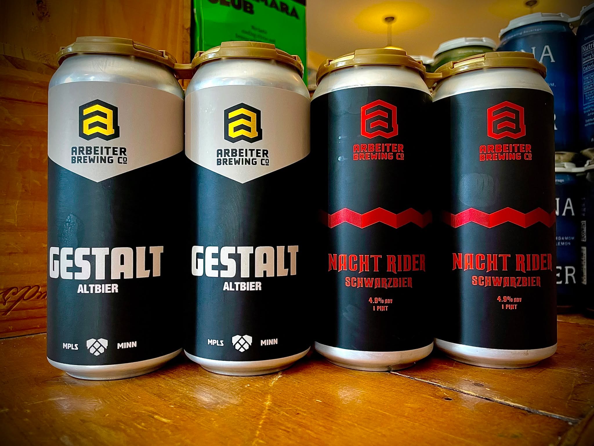 A couple more new arrivals on this fine Thursday from Arbeiter Brewing! Gestalt Alt altbier and Nacht Rider Schwarzbier have returned for a limited engagement! Gestalt Alt is one of my absolute faves from Arbeiter - not to be missed for fans of this undersung German style. Their Schwarzbier reaches the heights for the style as well - roasty, malty, but still light and crispy. Perfectly autumnal!