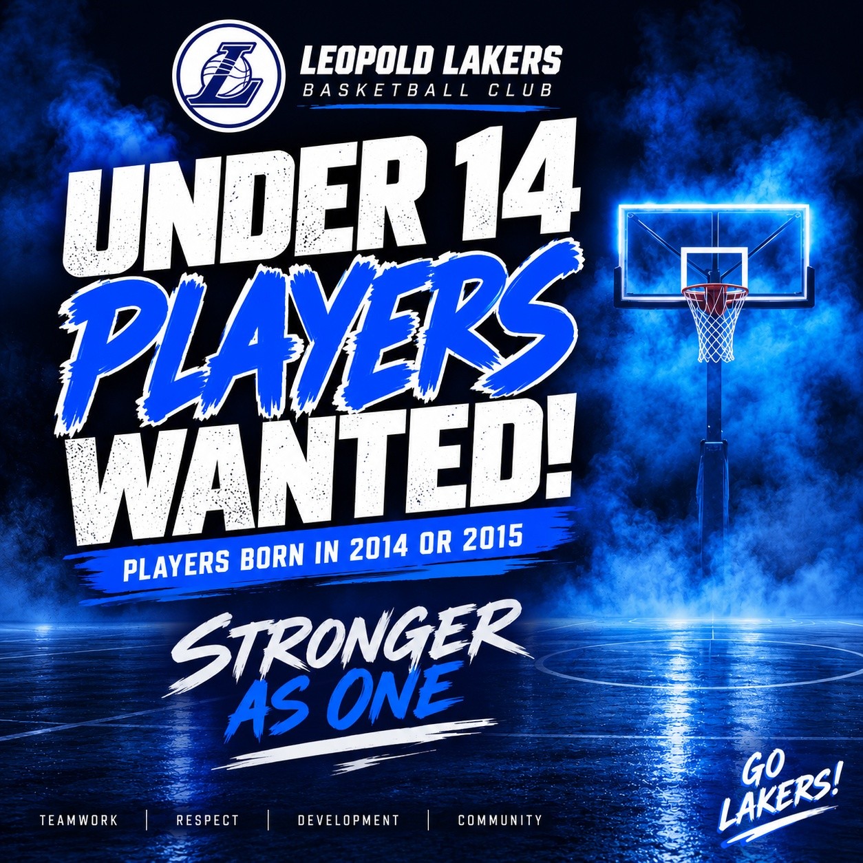 π UNDER 14 BOYS β PLAYERS WANTED! ππ€
Leopold Lakers are looking for boys born in 2014 or 2015 to join our Under 14 program for the upcoming summer season! ππ₯
Whether you're new to basketball or looking for a new team, we'd love to hear from you.
π Stronger As One
π Develop your skills
π€ Be part of a team
πͺ Build confidence
β Have fun and compete
If you're ready to hit the court and become part of the Lakers family, get in touch!
π© leopoldlakersbc@gmail.com
GO LAKERS! ππ€
