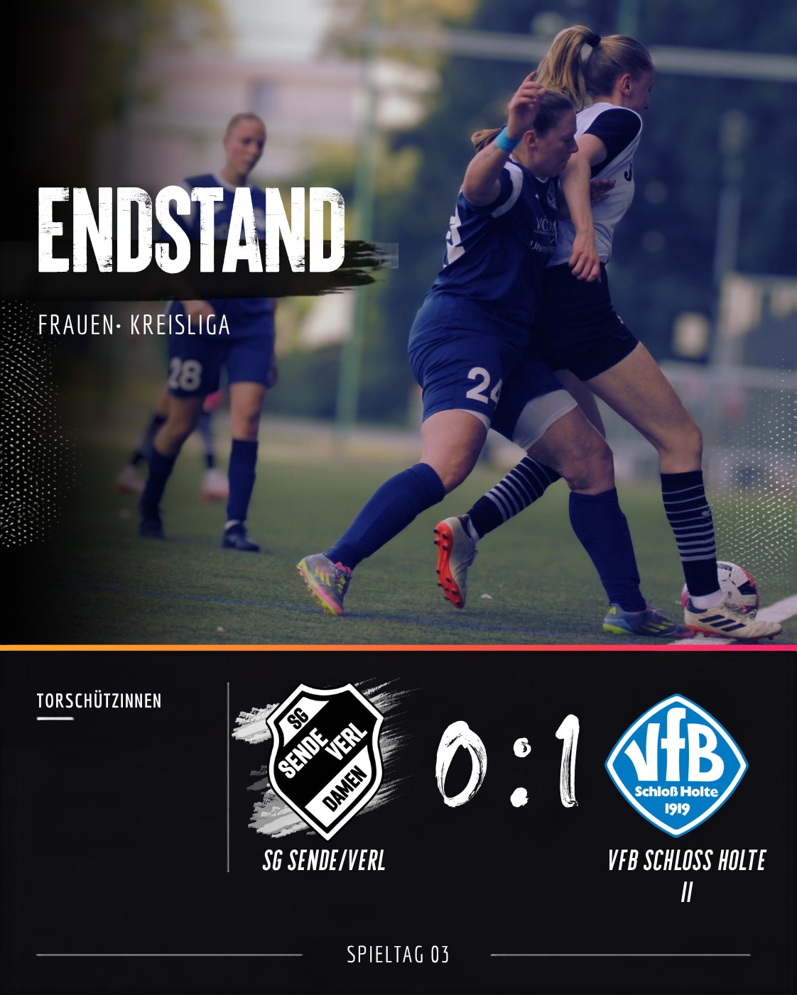 🖤🤍 SG Sende/Verl | 0:1 im Derby gegen Schloss Holte II ⚽️
Kann man nicht schönreden: Das war heute insgesamt einfach zu wenig.
Unter schwierigen Vorzeichen und bei warmen Temperaturen ging es diesmal in Verl ins Derby gegen Schloss Holte II. Der Wunsch, die Partie zu verlegen, ließ sich nicht umsetzen – also hieß es antreten und das Beste daraus machen.
Doch gerade zu Beginn fehlten uns die nötige Laufbereitschaft, Konsequenz und irgendwie auch der letzte Punch. Den hatte stattdessen Schloss Holte: Ein Distanzschuss schlug unter der Latte ein und brachte die Gäste früh in Führung.
Was zu diesem Zeitpunkt noch niemand wusste: Es sollte bereits das Tor zum 0:1-Endstand sein.
Wir versuchten im weiteren Verlauf zurückzukommen, aber an diesem Tag fehlte einfach zu viel, um die Partie noch zu drehen. Am Ende müssen wir uns eingestehen: Für Punkte war das heute nicht genug.
Es wird nicht einfacher. Also Mund abputzen, weiterarbeiten und weitermachen. Let’s go! 🖤🤍
#beckum #SCVerl #Fußballliebe #FussballVERLiebt #verlplay #Sende #spieltag #frauenfussball #Verl #SportclubVerl #direktVERLiebt #SWSendeDamen #SGSendeVerl #SPORTCLUBDamen #Gütersloh #kreisligaa