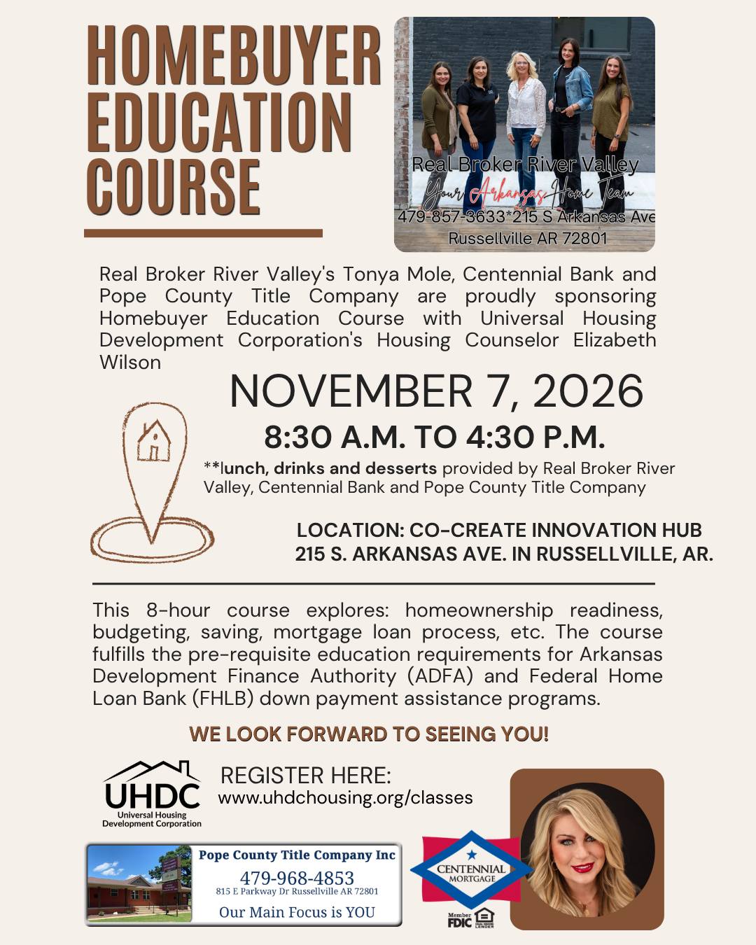 REGISTER HERE: WWW.UHDCHOUSING.ORG/CLASSES