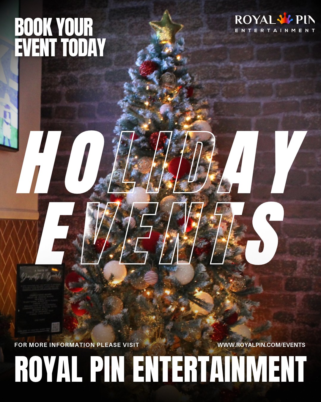 Give your team a holiday party that EVERYONE can look forward to! βοΈ
Enjoy an outing of bowling, prepared catering, a variety of drink, and festive entertainment all under one roof! π³
Make sure to book your party today to secure your date! π