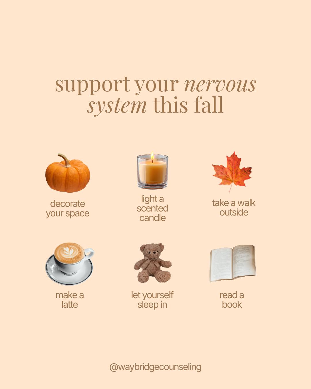 Fall is a good reminder to slow down and support your nervous system. 🍂 Small comforts, fresh air and intentional rest can go a long way.
