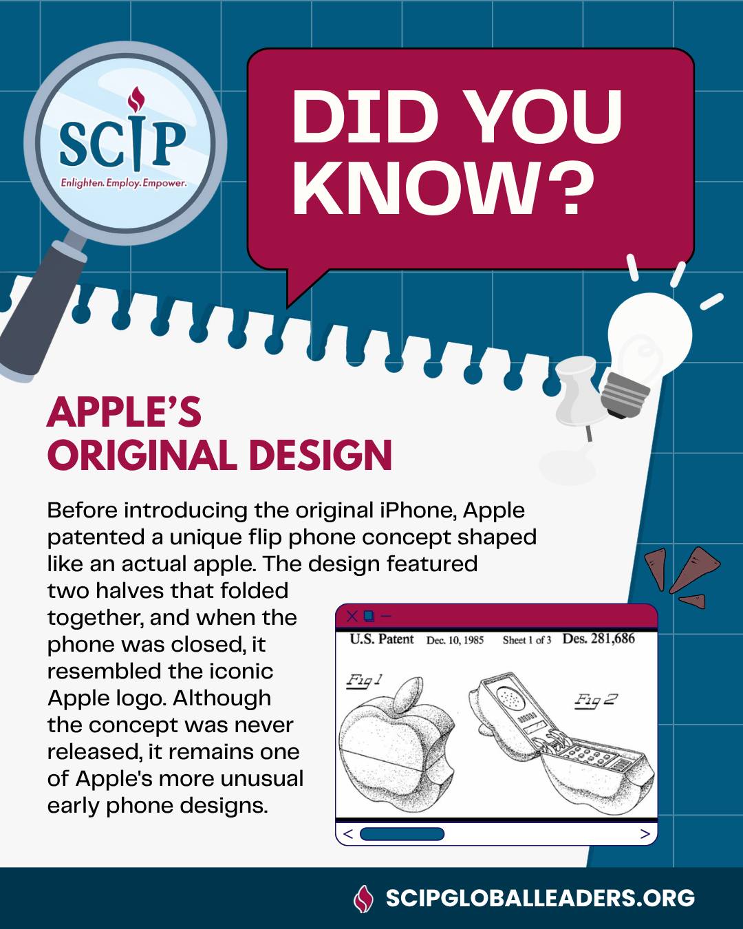 Did you know? ๐
Before the iconic iPhone, Apple had a unique flip phone concept shaped like an actual apple!
This design featured two halves that folded together, resembling their famous logo when closed.
Though it never released, it remains one of Apple's most intriguing early designs. ๐ฑ
๐ Follow @scipleaders on Instagram and Facebook for more fun facts!
#SCIP #SCIPFunFacts #Apple #TechFacts #AppleHistory #Innovation