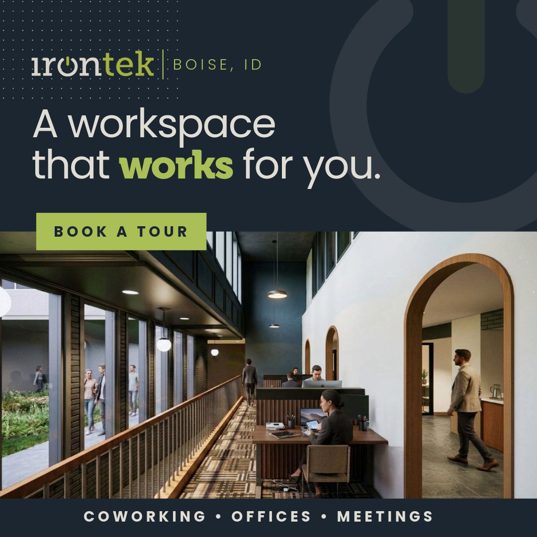 BOISE | Irontek is coming to Boise!
A brand-new campus, opening December - bringing warm design, real community, and workspace that works to the City of Trees. Follow along and join the waitlist.
Email 📧 info@irontek.co to schedule a tour with Theresa Skaggs, Boise Community Manager.
#IrontekBoise #BoiseIdaho #ComingSoon #BoiseBusiness