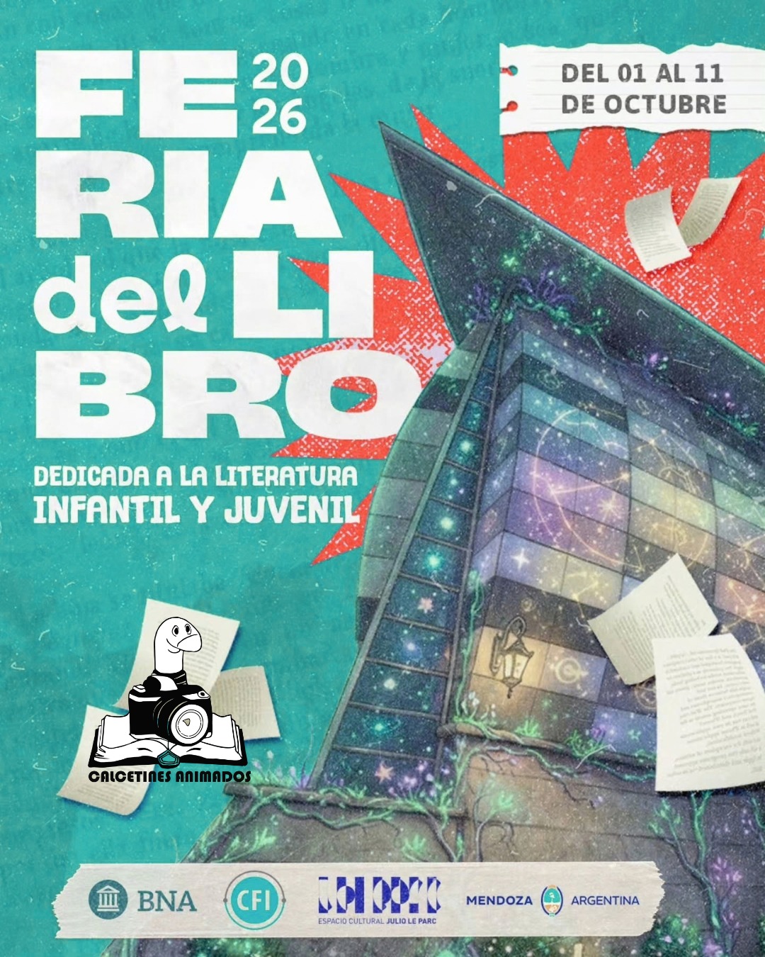 ¡SEGUIMOS EN GIRA INTERNACIONAL!
¡CALCETINES ANIMADOS EN FIL MENDOZA 2026 ! 📚
👧 Nueva edición dedicada a la literatura infantil y juvenil.
📅Del 1 al 11 de octubre.
📍Espacio Cultural Julio Le Parc, Mendoza.
⏰De 9 a 13 y de 15 a 22 horas.
¡LOS ESPERAMOS!