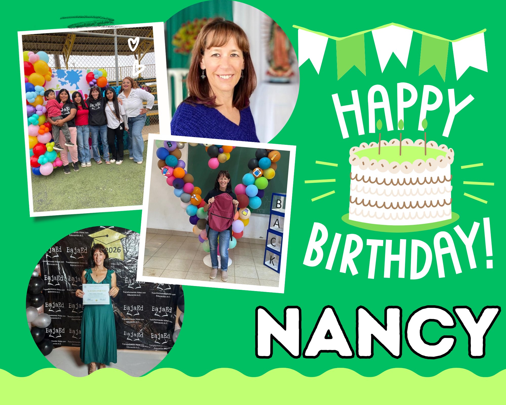 Happy birthday, Nancy! 🎉
Today, we celebrate the life of Nancy Alvarado, one of BajaEd’s co-founders. She has dedicated many years to serving others in both the United States and Mexico, and we are honored to be part of her incredible story.
Thank you, Nancy, for everything you have done for BajaEd and our students! We are grateful to have you as part of the BajaEd family.
We wish you all the best and a wonderful birthday! 💙🎂