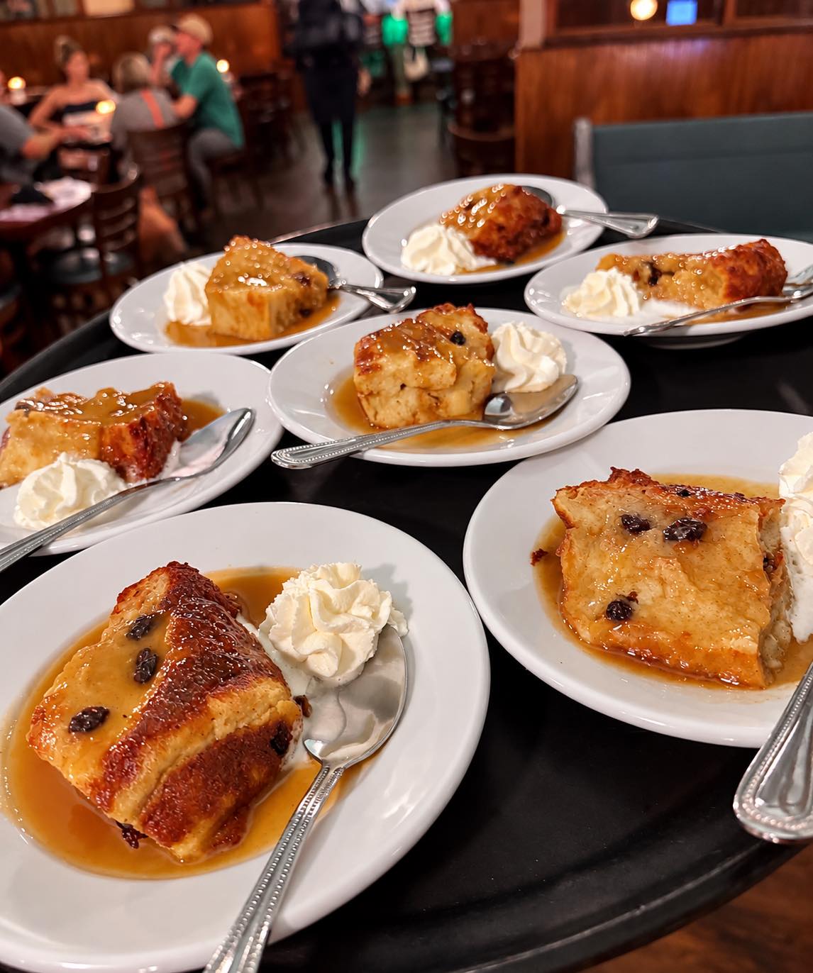 A tray of bread pudding headed into the dining room. Save a little room for dessert when you join us this Friday evening at Warehouse No. 1.
#WarehouseNo1 #BreadPudding #FridayDinner #MonroeLA