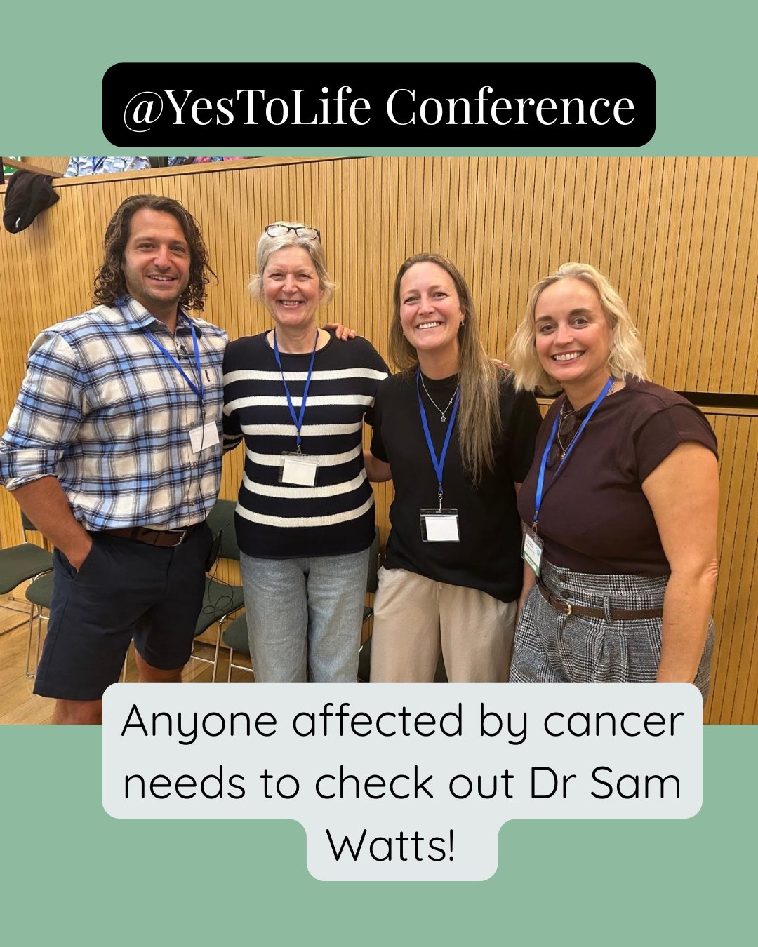 Saturday’s YesToLife Conference was a really inspiring day — a room full of people committed to improving cancer outcomes through a more complementary approach, alongside patients who have defied the odds and are thriving.
And I was really chuffed to see personalised nutrition featured in a number of presentations as this is an area I’m particularly passionate about and my own area of expertise.
However for me, the real highlight was meeting Dr Sam Watts and his wife, Holly, in person. ❤️
I’ve been following Sam’s work throughout my own cancer journey, and his research into Exceptional Cancer Patients (ECAPs) has helped me look at cancer statistics differently — and, importantly, helped me stay grounded and hold onto hope during some very vulnerable moments.
Meeting him in person felt quite special.
If you or someone you love is affected by cancer, I’d really encourage you to explore his work.
#YesToLife #CancerSupport #CancerJourney #CancerResearch #IntegrativeCancerCare #ComplementaryCancerCare #ExceptionalCancerPatients #ECAPs #CancerHope #LivingWithCancer #CancerAwareness #MindBodyMedicine #HopeAfterCancer #CancerCommunity #PersonalisedNutrition #MetabolicBalance
