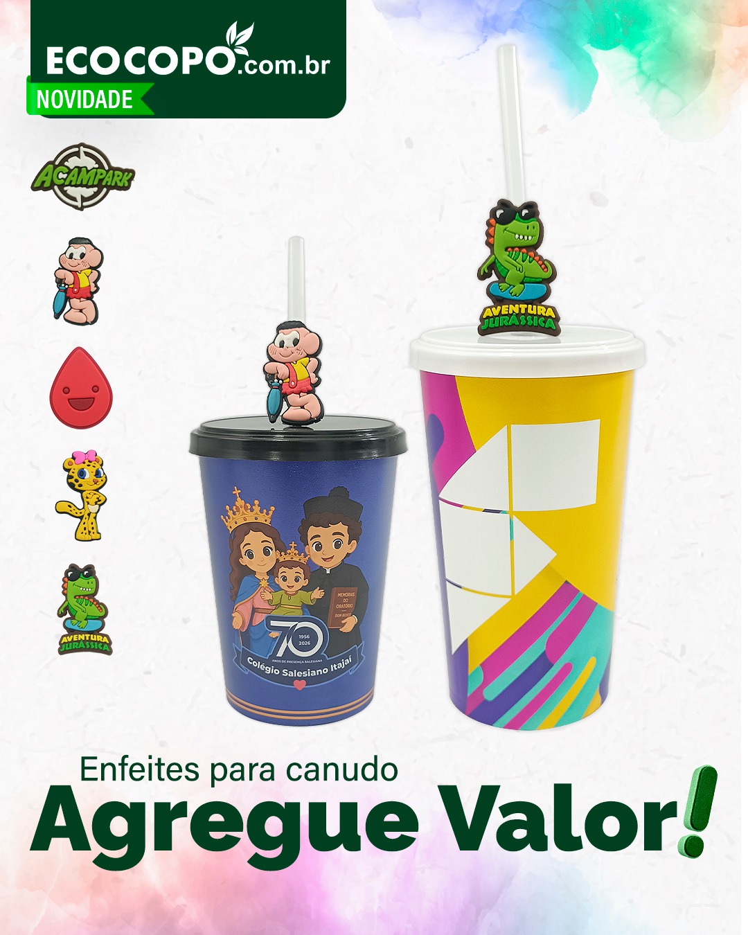Transforme cada detalhe em uma oportunidade de valorizar sua marca! 💚
Os enfeites para canudo personalizados deixam o copo ainda mais especial, divertido e exclusivo. Uma solução criativa para ações promocionais, eventos, escolas, festas e campanhas que querem sair do comum.
✨ Personalize com personagens, mascotes, símbolos ou elementos da sua marca.
🥤 Combine com copos personalizados e crie uma experiência completa.
💚 Um pequeno detalhe que faz a diferença!
Fale com a EcoCopo e conheça essa novidade.
#EcoCopo #EnfeiteParaCanudo #CoposPersonalizados #Personalizados #BrindesPersonalizados #Eventos #AçõesPromocionais #MarketingPromocional #ExperiênciaDeMarca