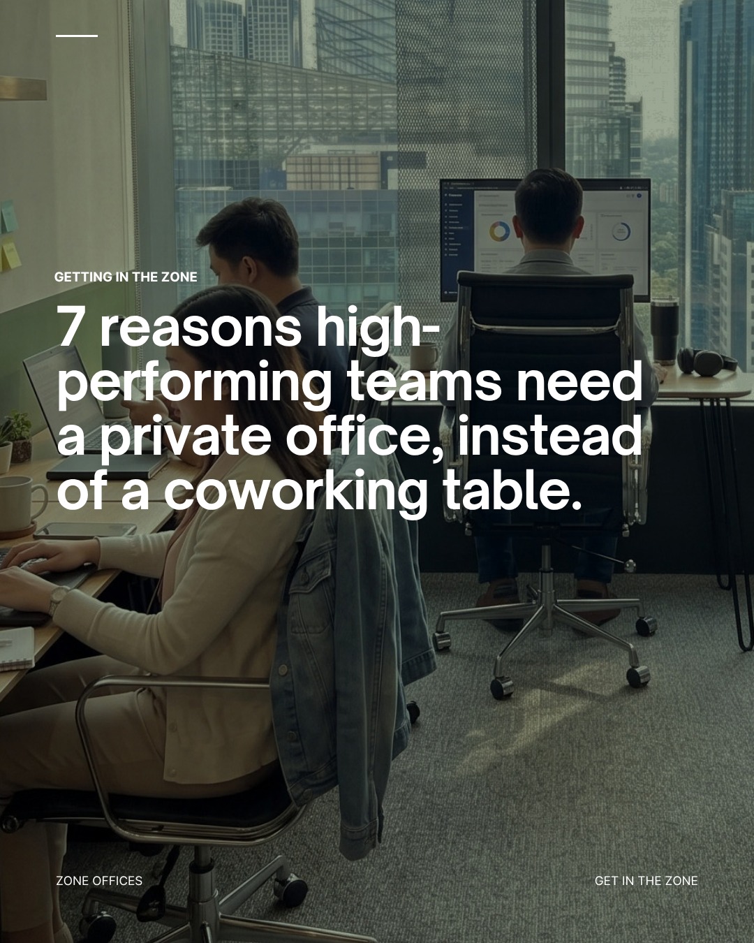 Coworking tables work great for solo focus. They work a lot less great the moment your team needs to talk strategy without an audience.
The teams that make the jump to a private office usually aren't chasing prestige — they're chasing consistency. A room that's always set up, always theirs, always available when a sensitive conversation comes up.
Zone Offices Private Office — from ₱20,160/seat/month, BGC. Built for teams that outgrew the shared table.
#GettingInTheZone #ZoneOffices #BGC #privateoffice
Note: Per-seat pricing quoted at base rate. Adjust if anchoring to a specific team size.