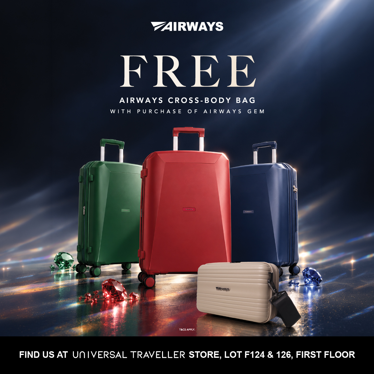 Get a FREE Airways Cross-body Bag when you purchase Airways Gem.
🗓️ 01.10.2026 - 31.10.2026
📍 Lot 132A
T&Cs Apply.