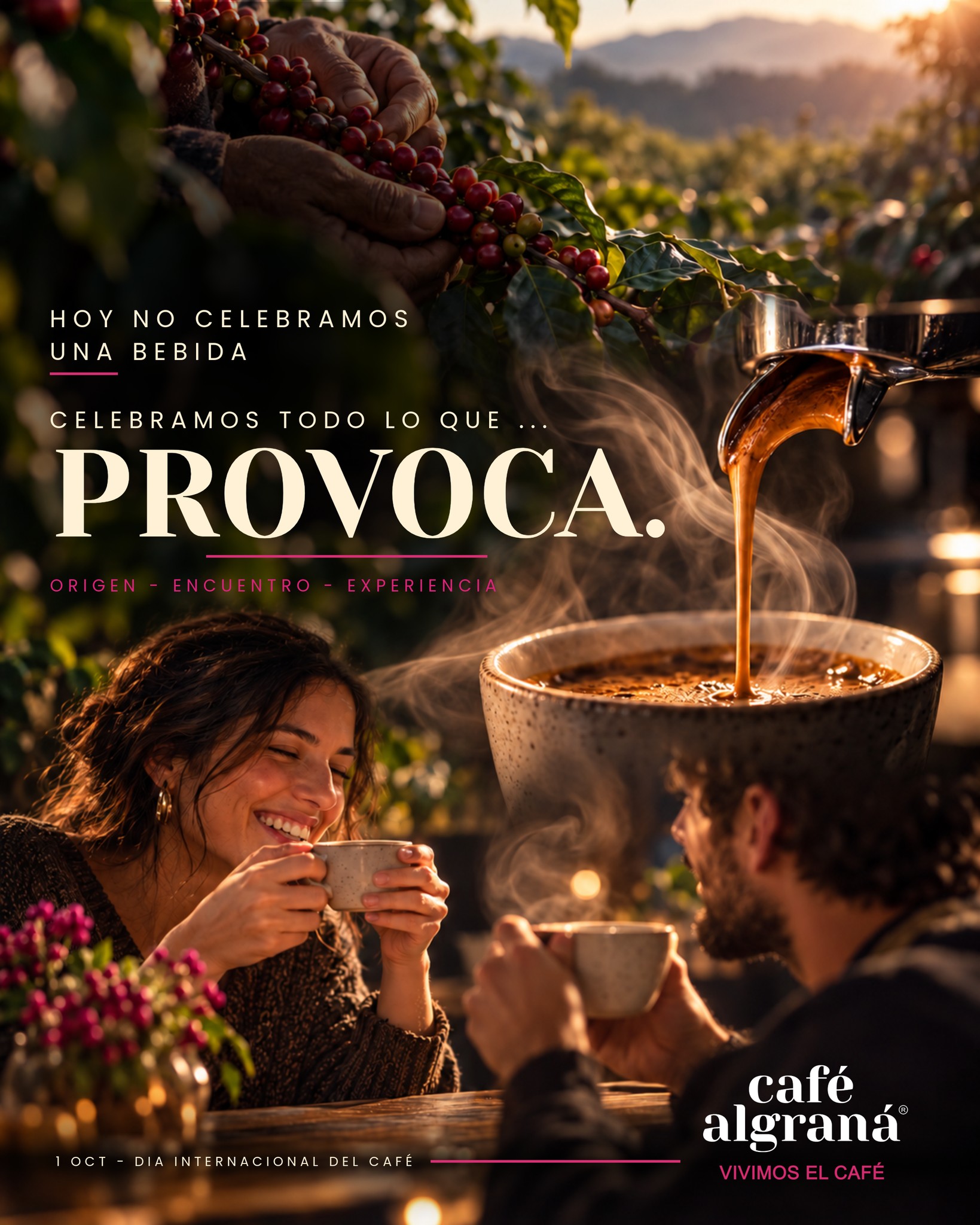 Hay cafés que recuerdas por su sabor.
Otros, por la persona que estaba enfrente. ☕
Una mañana.
Una conversación.
Una pausa.
Un lugar al que volverías.
Hoy celebramos el origen, las personas y todos esos pequeños momentos que empiezan alrededor de una taza.
Feliz Día Internacional del Café.
Café Algraná
Vivimos el café
#DíaInternacionalDelCafé #CaféAlgraná #CaféMexicano