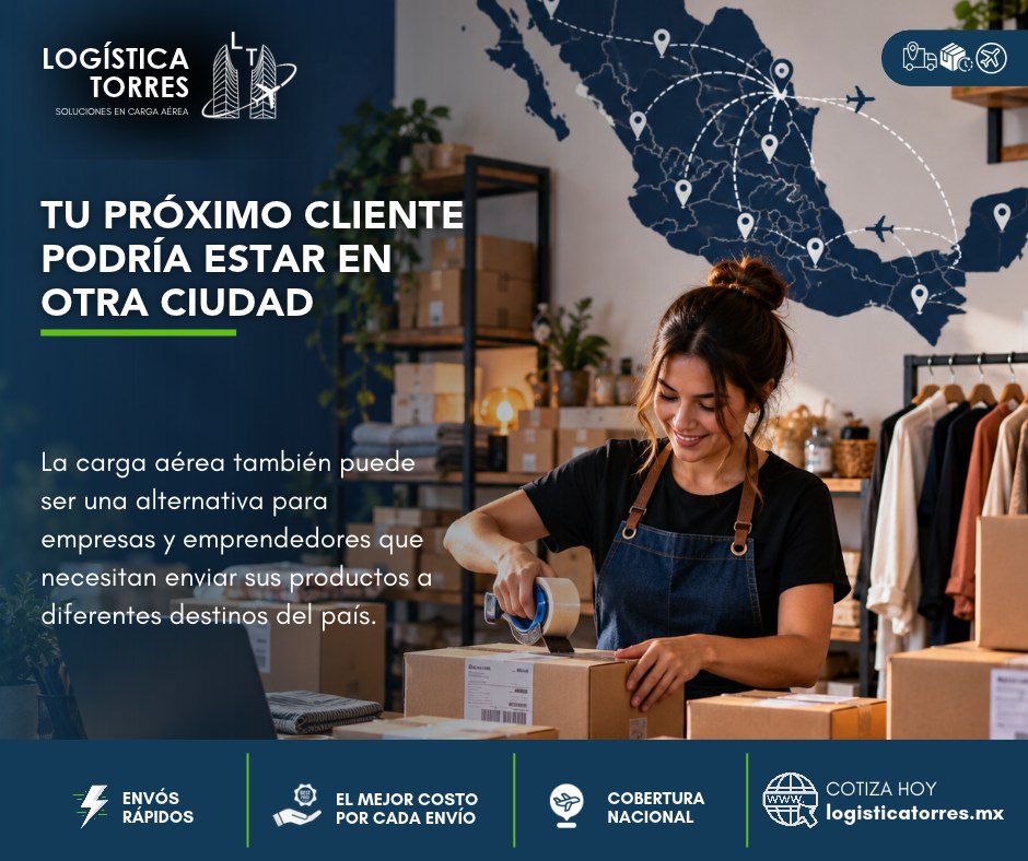 📦 TU PRÓXIMO CLIENTE PODRÍA ESTAR EN OTRA CIUDAD
Vender fuera de tu ciudad abre nuevas oportunidades para tu negocio.
Y cuando llega ese primer pedido desde otro estado, aparece una nueva pregunta:
¿Cómo hago llegar mi mercancía hasta allá? ✈️
La carga aérea también puede ser una alternativa para empresas y emprendedores que necesitan enviar sus productos a diferentes destinos del país.
No necesitas ser una gran compañía para comenzar a mover mercancía por avión.
En Logística Torres te ayudamos a revisar tu envío y las opciones disponibles de acuerdo con sus características y destino.
📍 Tú encuentras al próximo cliente.
✈️ Nosotros te ayudamos a acercar tu mercancía.
📩 ¿Ya estás vendiendo fuera de tu ciudad? Cuéntanos qué envías y a dónde necesitas llevarlo.
.
.
.
.
#LogísticaTorres #CargaAérea #Emprendedores #PyMES #Logística #Negocios #TransporteAéreo #EnvíosNacionales #México #tucargasegura #tucargasegurayatiempo #logistica #volariscargo #logisticaytransporte #SomosLogisticaTorres #enviosnacionales