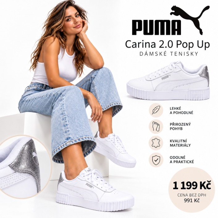 🤍 Bílá klasika, která rozhodně není nudná.
Dámské tenisky PUMA Carina 2.0 Pop Up Metallic spojují čistý, nadčasový vzhled s výraznější platformou a elegantním metalickým detailem na patě. ✨ Skvěle doplní džíny, šaty i sportovně laděný outfit.
👟 PUMA Carina 2.0 Pop Up Metallic
🤍 univerzální bílá barva
✨ stylový metalický detail
👌 pohodlné pro každodenní nošení
💰 1 199 Kč
Tak co, našly by si místo i ve vašem botníku? 🤍
🛍️ Nakupujte na vjobuv.cz
#vjobuv #puma #pumacarinа #damsketenisky #biletenisky #damskaobuv #tenisky #sneakers #novinka #fashion #outfitinspiration #shoelovers