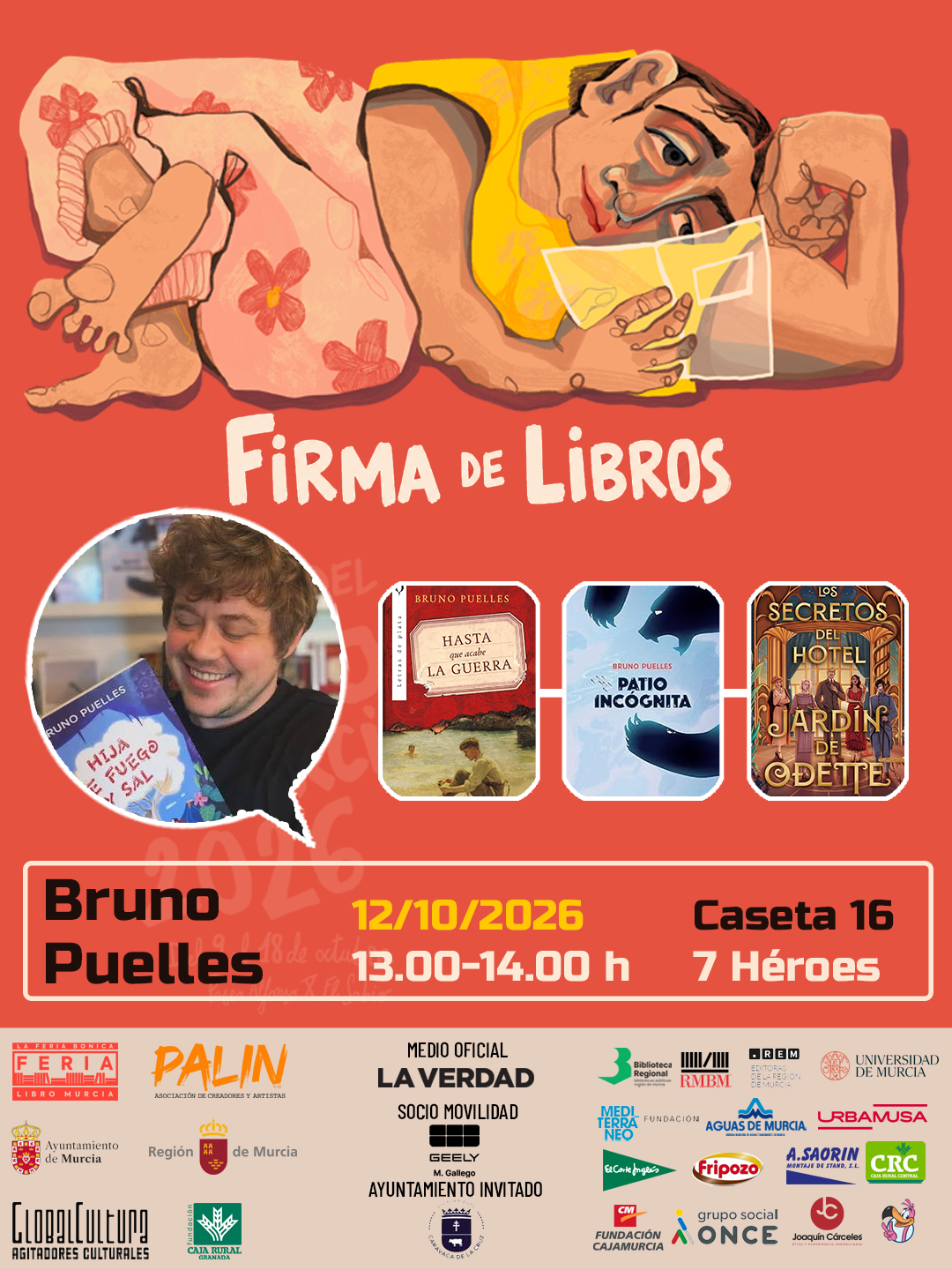La misma mañana del Lunes @bruno.en.serio también tendrá su huequito en la Fantasticon de la @flibromurcia , promovido por @festivalterramur y de la mano de @droidsanddruids !
Día 12 de Octubre de 13:00 a 14:00 hrs
Pásate por la caseta 16 de #laferiabonica , las firmas más chulas de toda la feria!
#7heroes #murcia #feriadellibro #murciacultural