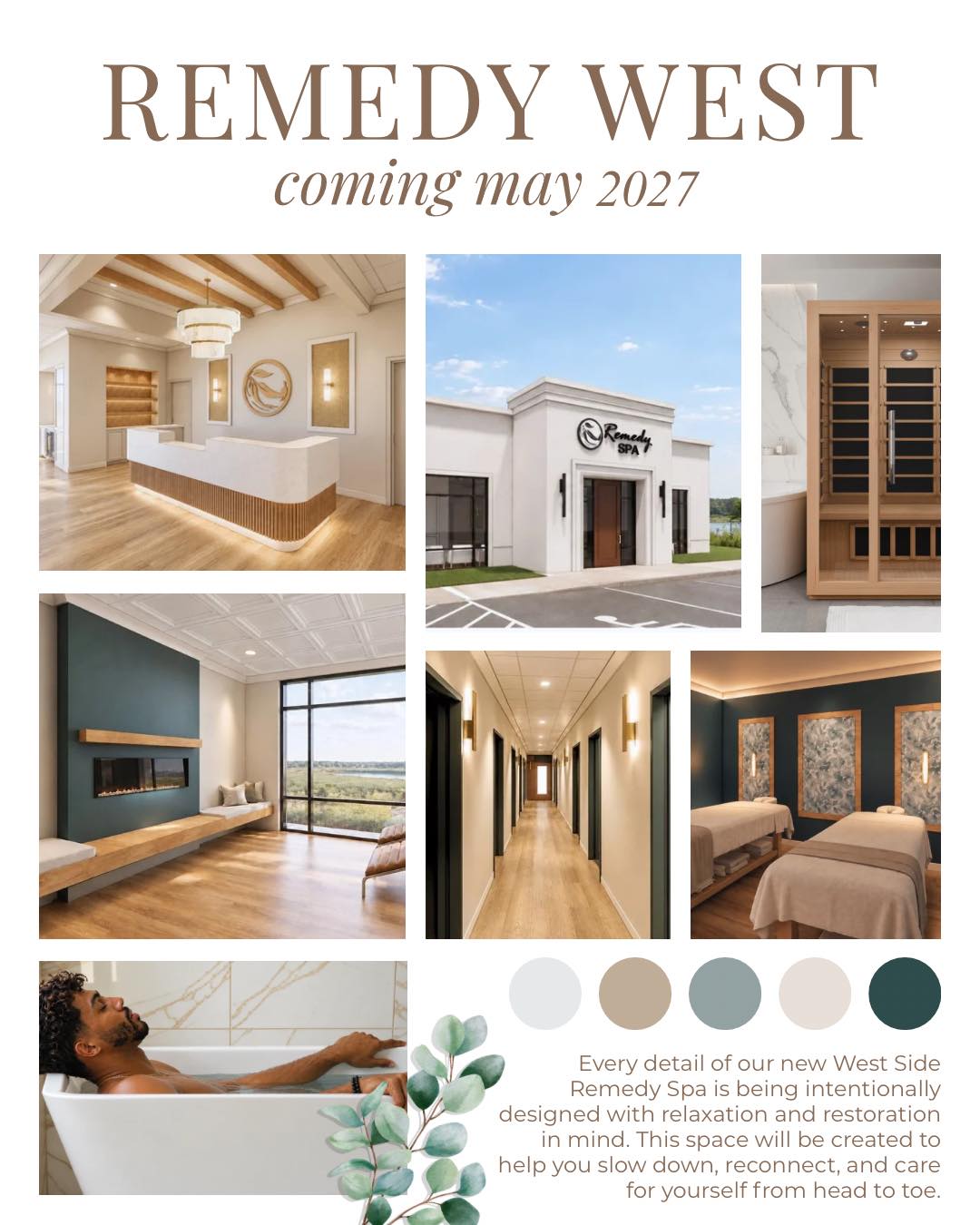 THE SECRET IS FINALLY OUT! 🤍✨
After months of dreaming, planning, and working behind the scenes, we’re so excited to finally share what’s next for Remedy Spa…
We’re building a brand-new West Side location! 🎉
Projected to open May 2027, our new space is being intentionally designed from the ground up with relaxation, restoration, and your experience at the heart of every detail.
•A larger relaxation room overlooking the water
•More massage + esthetics rooms
•Thoughtfully designed spaces for rest and renewal
•And introducing a brand-new restorative service to Remedy: Contrast Therapy-featuring private infrared sauna and cold plunge experiences
This new location has been a dream in the making, and we cannot wait to bring it to life and give you even more ways to slow down, reset, and take care of yourself!
Most importantly, thank you 🤍 Thank you for choosing Remedy, supporting our small business, celebrating milestones with us, recommending us to your friends and family, and allowing us to be part of your self-care routines for the past 10 years.
We truly wouldn’t be here without you. What started as a dream has grown into something so much bigger than we could have imagined!
We can’t wait to take you along for the journey as we build the next chapter of Remedy Spa. The best is yet to come!