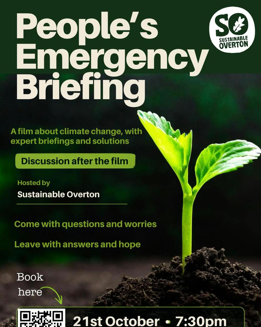 Are you worried about the future we face with Climate Change?
Come to our next screening of the 💚People’s Emergency Briefing 💚 and find out more about what we can do!