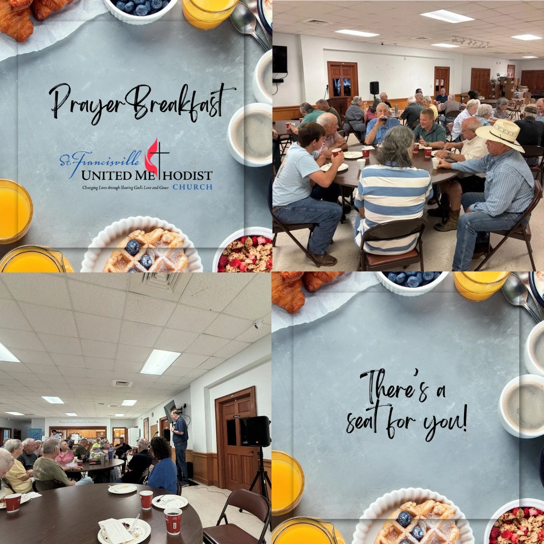This past Saturday, our community came together for our monthly Community Prayer Breakfast, with Todd Rossnagel Director of Communications of the Louisiana Conference of the UMC offering a message on God's love.
We’re grateful for this first-Saturday tradition and for the many people who cook up a delicious meal and who gather, listen, pray, and care for one another. We'd love to see you next month.
