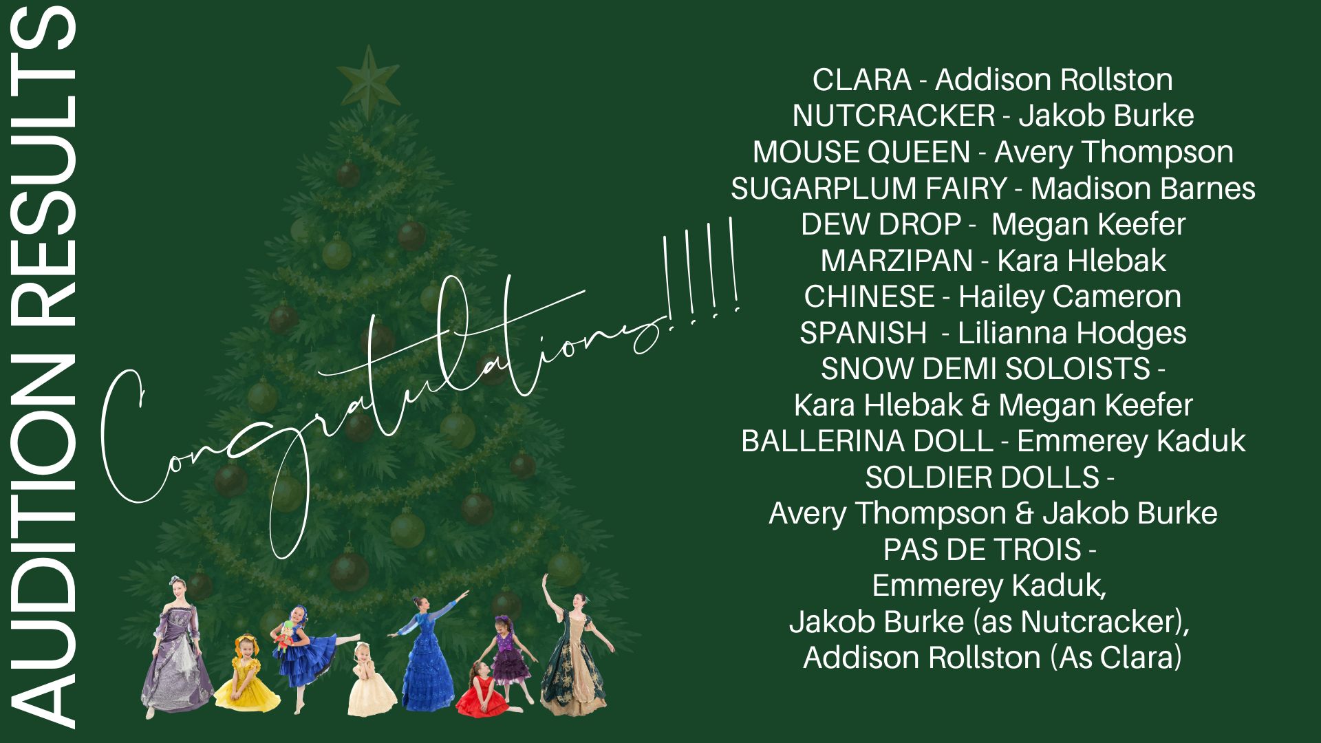 🎄✨ THE CAST IS OFFICIAL! ✨🎄
Congratulations to the incredible dancers cast in The Dance Company Trinity’s 2026 production of The Nutcracker! 🩰
We are so excited to watch this cast bring the magic to life — from the Party Scene to the Land of Sweets and everything in between. ❤️
Dancers, your Nutcracker season starts NOW! ✨
Drop some love for our cast below! 👏🎄
#TDCNutcracker #TheNutcracker #TheDanceCompanyTrinity #TDCFamily #LearnCreateShareGrow