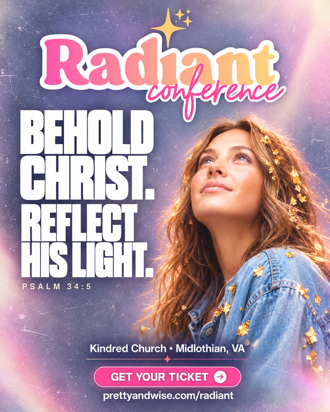 For the girl asking big questions.
For the woman walking through a hard season.
For the one hungry to know Jesus deeper.
Our workshops were created with YOU in mind. 💜
Come ready to learn, grow, and leave different.
🎟: prettyandwise.com/radiant
#Radiant2026 #ChristianWomen #Faith #RVAchurches #ChristianCommunity #midlothianchurches #KingdomWomen #prettyandwiseco #RVA #RVAWomen #radiant2026 #Sisterhood #WomensConference #midlothianva #christianconference #rvaevents #ReflectHisLight #christianwomen #rva #GenZ #chesterfieldva #Radiant2026 #RadiantConference #PrettyAndWiseco #SheKnowsHerWorth
